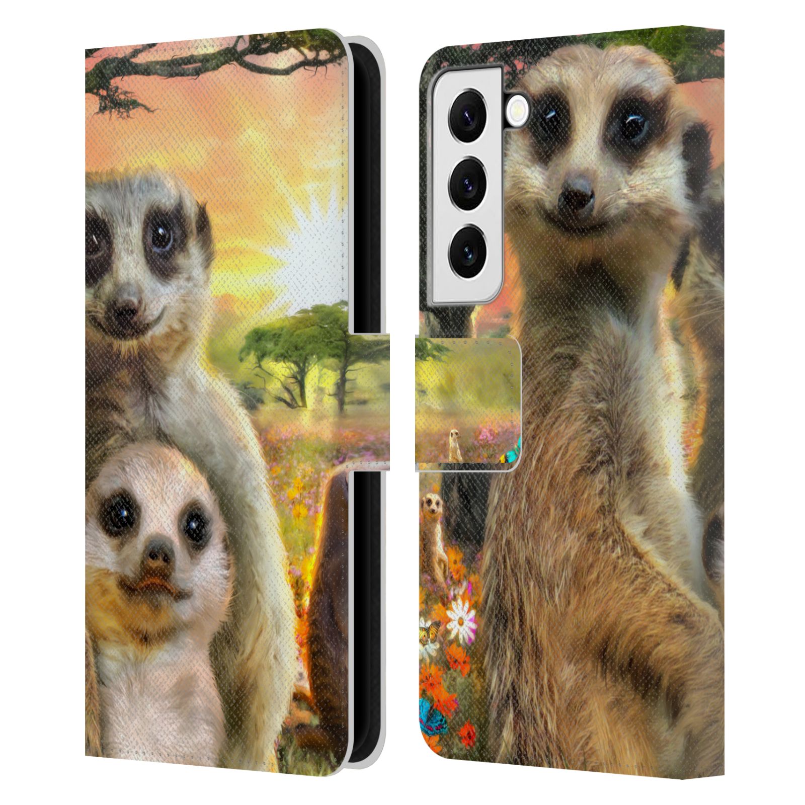 Pouzdro HEAD CASE na mobil Samsung Galaxy S22 / S22 5G  malé surikaty