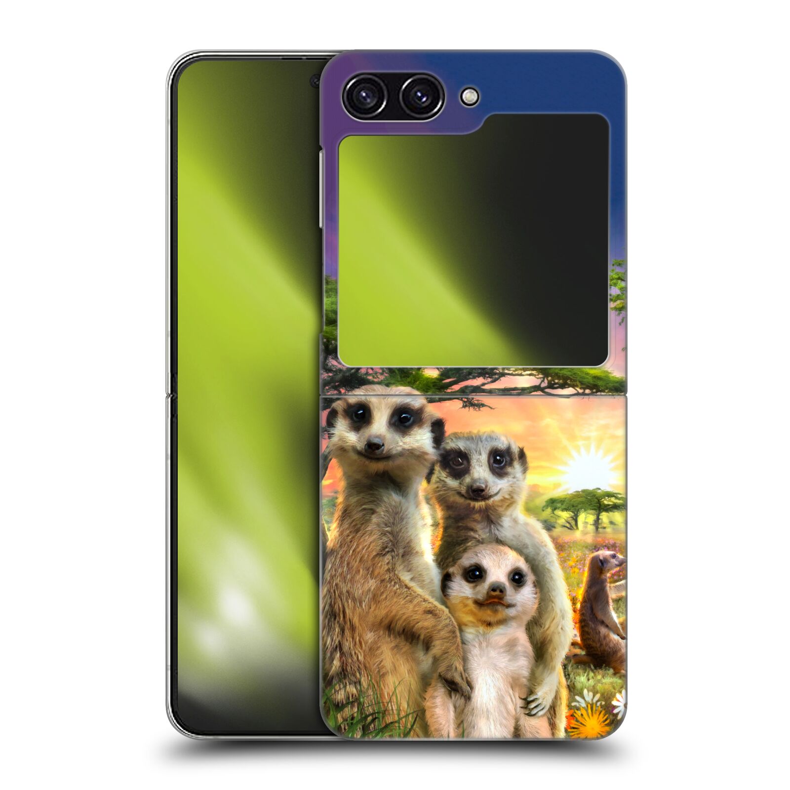 Plastový obal HEAD CASE na mobil Samsung Galaxy Z Flip 5  - Rodinka surikaty