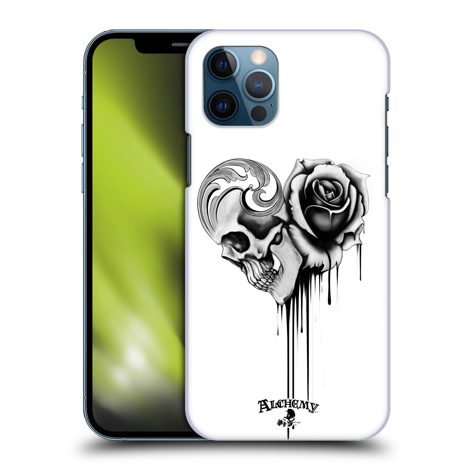 Obal na mobil Apple iPhone 12 / iPhone 12 Pro - HEAD CASE - Alchemy Gothic - Lebka a růže