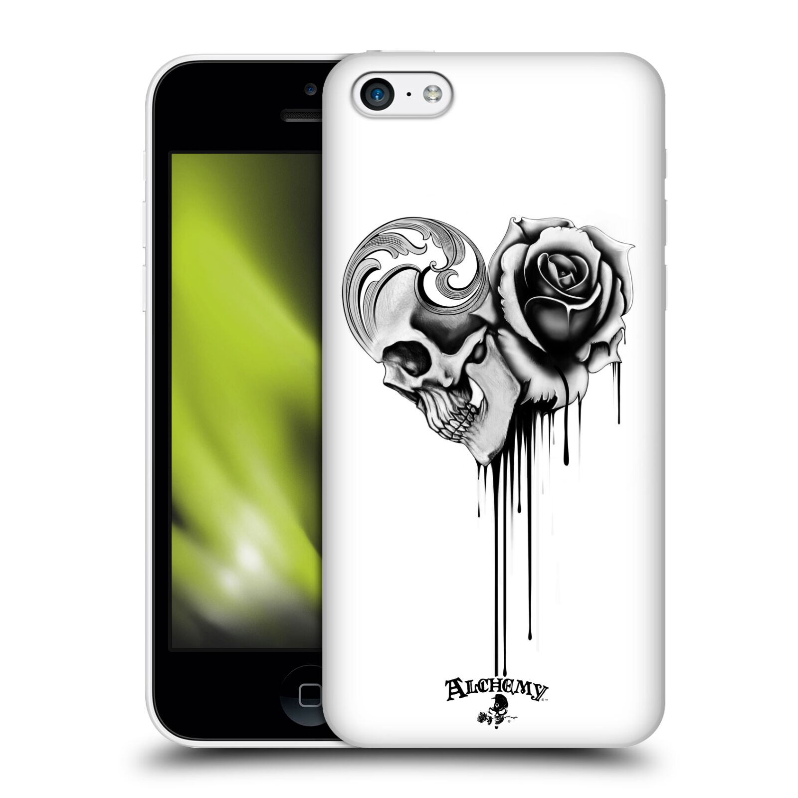 Obal na mobil Apple Iphone 5C - HEAD CASE - Alchemy Gothic - Lebka a růže