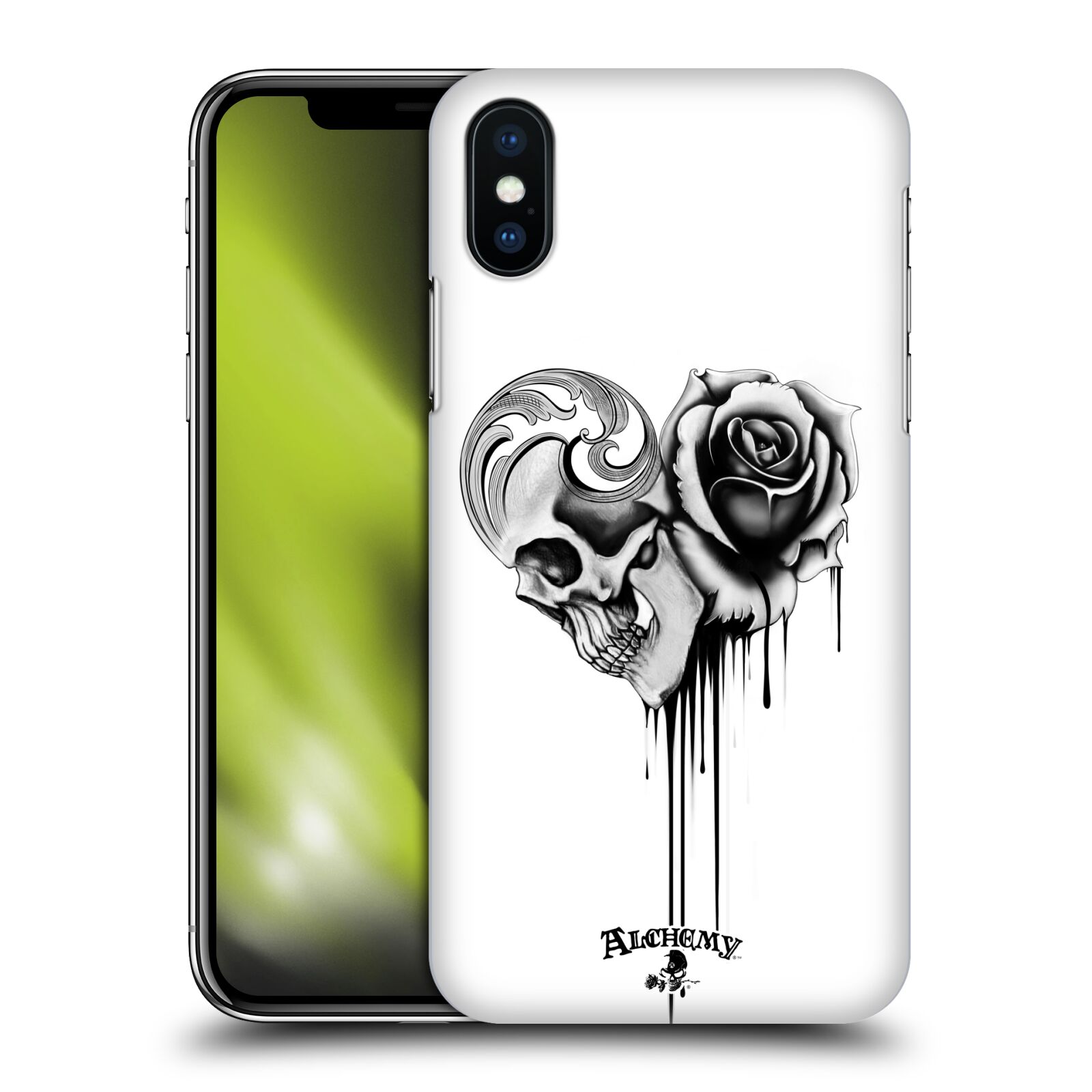 Obal na mobil Apple Iphone X / XS - HEAD CASE - Alchemy Gothic - Lebka a růže
