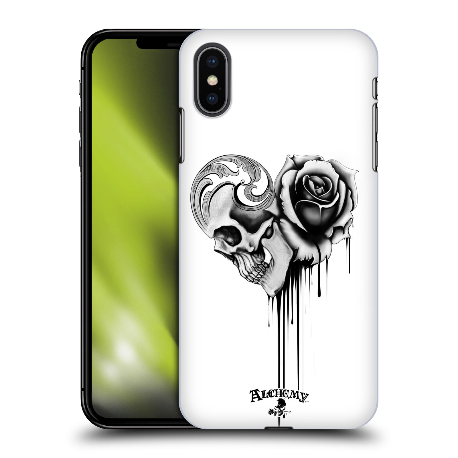 Obal na mobil Apple Iphone XS MAX - HEAD CASE - Alchemy Gothic - Lebka a růže
