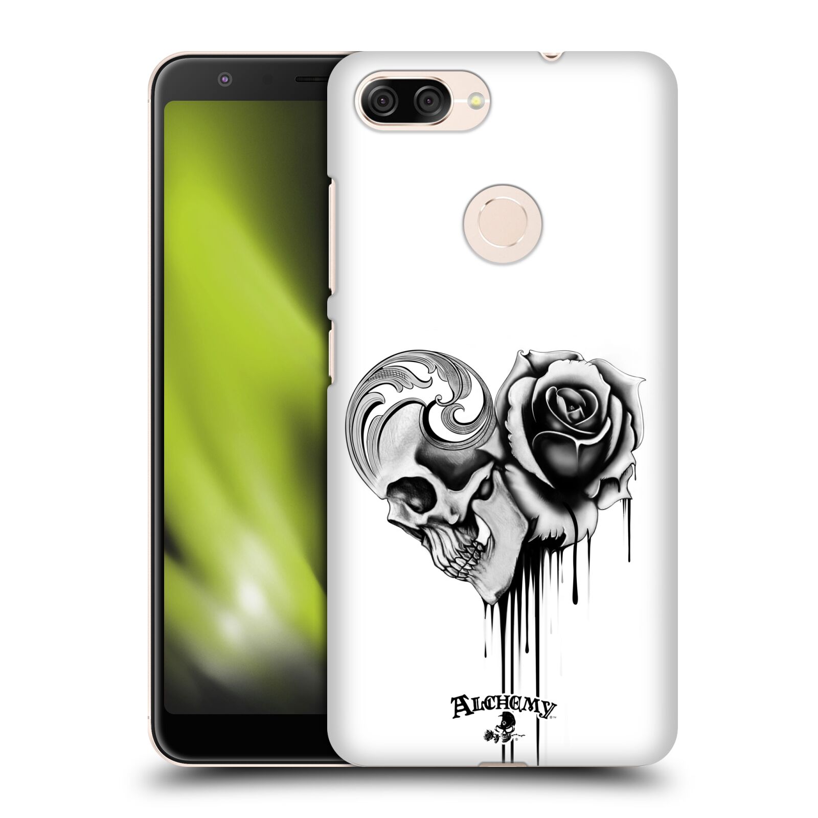 Obal na mobil Asus Zenfone Max Plus (M1) - HEAD CASE - Alchemy Gothic - Lebka a růže