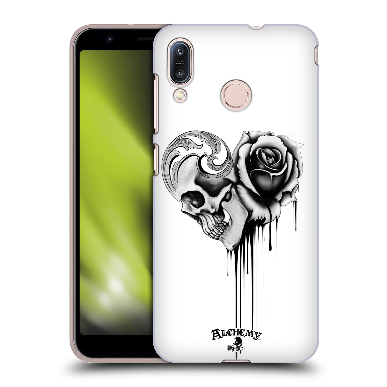 Obal na mobil Asus Zenfone Max (M1) ZB555KL - HEAD CASE - Alchemy Gothic - Lebka a růže