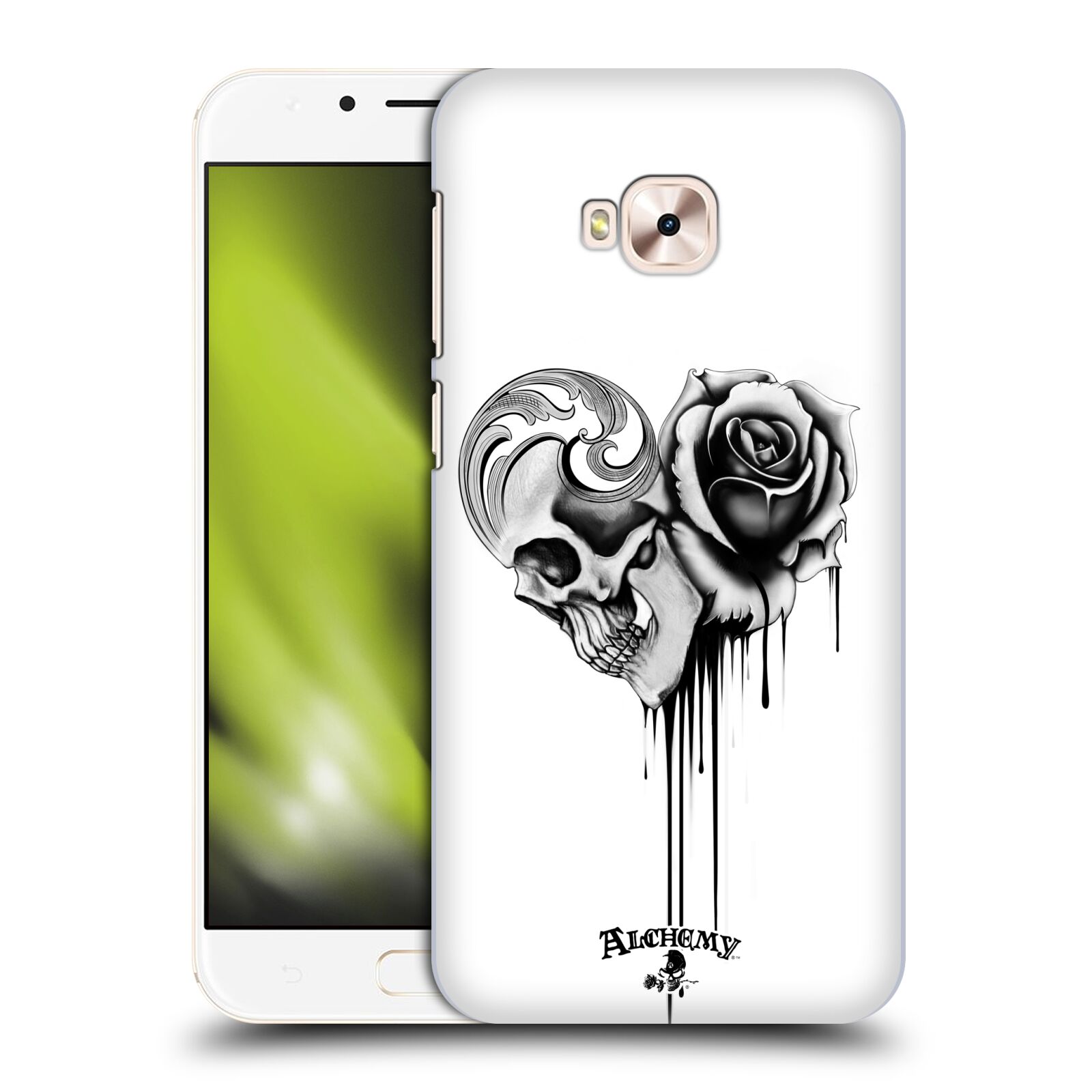 Obal na mobil Asus Zenfone 4 Selfie Pro ZD552KL - HEAD CASE - Alchemy Gothic - Lebka a růže