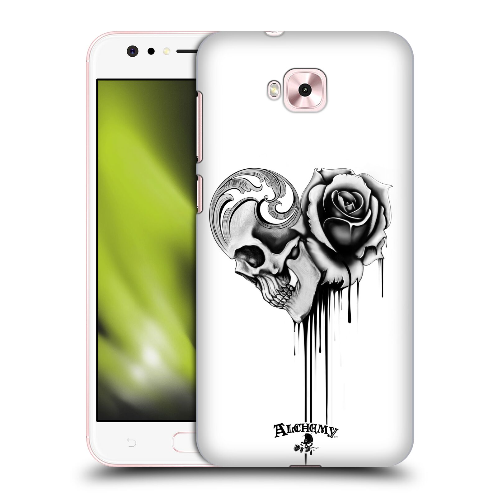 Obal na mobil Asus Zenfone 4 Selfie ZD553KL - HEAD CASE - Alchemy Gothic - Lebka a růže