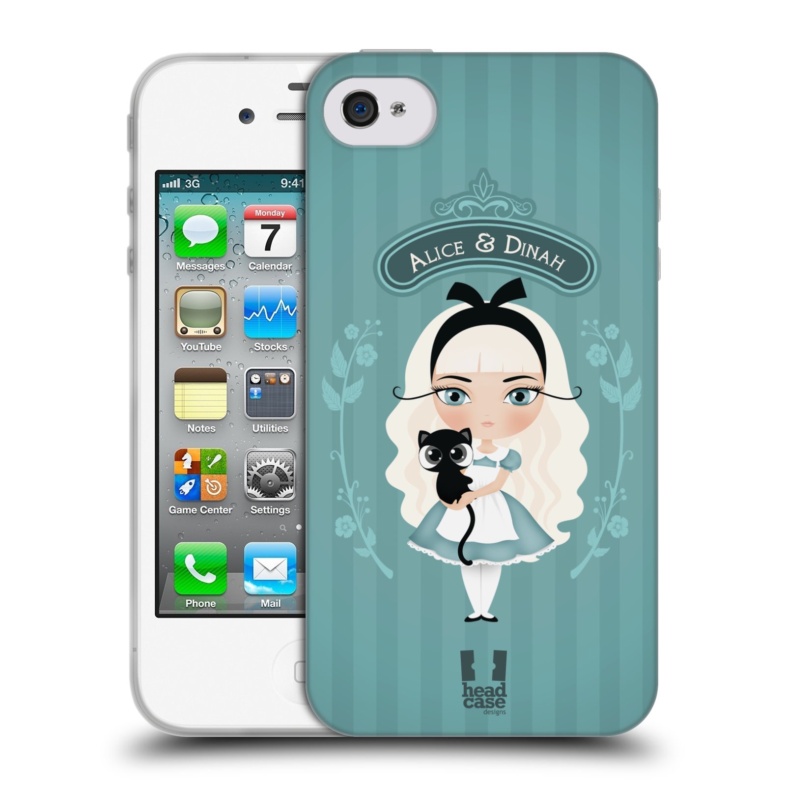 HEAD CASE silikonový obal na mobil Apple Iphone 4/4S vzor Alenka v říši divů Alenka