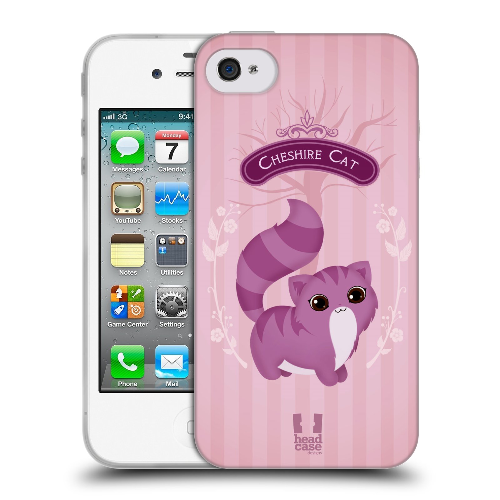 HEAD CASE silikonový obal na mobil Apple Iphone 4/4S vzor Alenka v říši divů kočička
