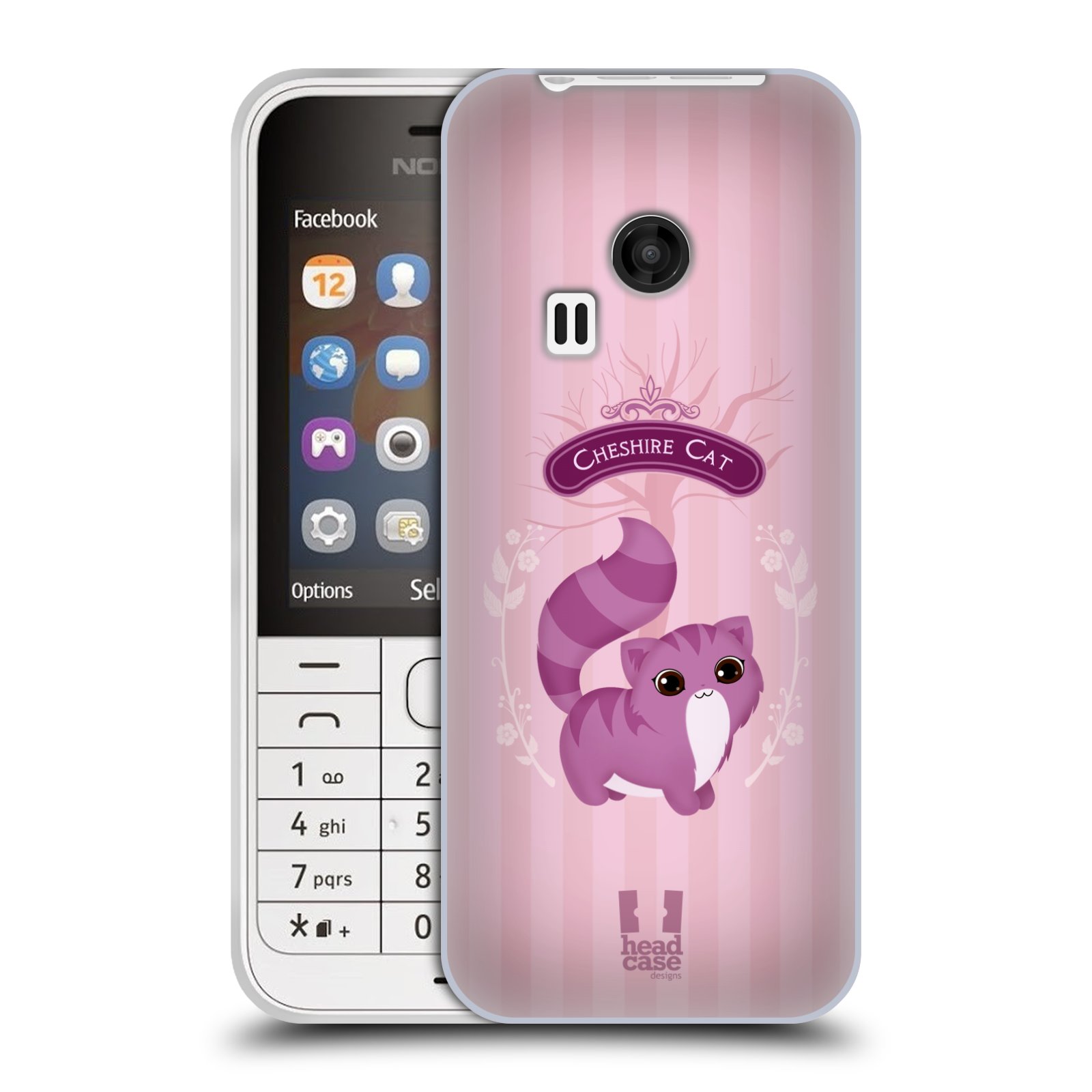 HEAD CASE silikonový obal na mobil NOKIA 220 / NOKIA 220 DUAL SIM vzor Alenka v říši divů kočička