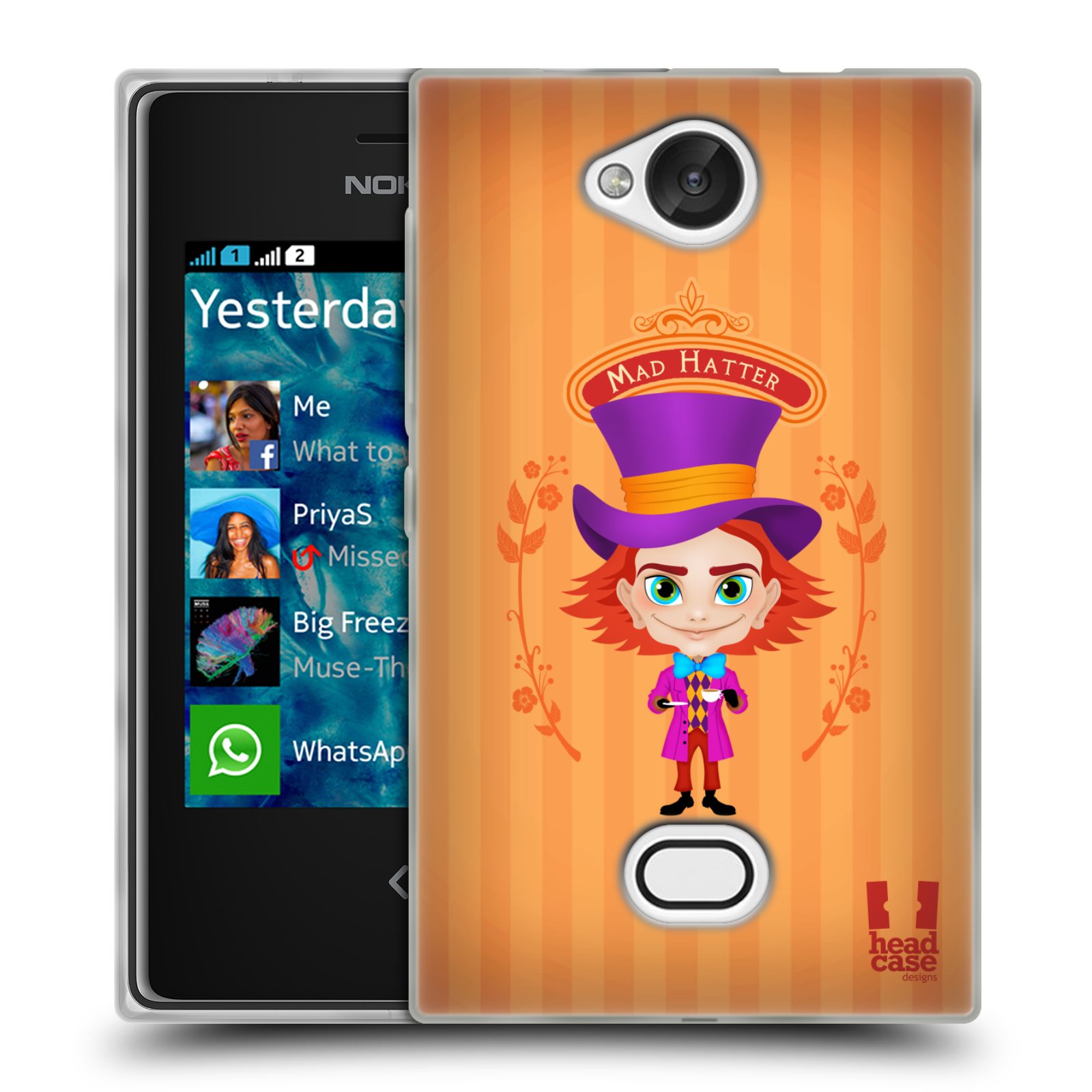 HEAD CASE silikonový obal na mobil NOKIA Asha 503 vzor Alenka v říši divů buřinka