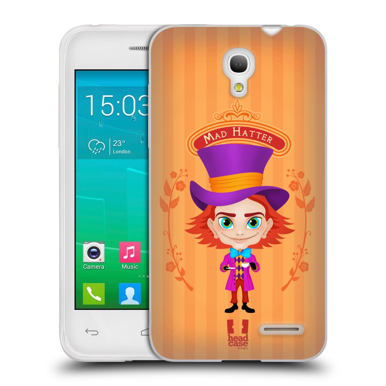 HEAD CASE silikonový obal na mobil Alcatel POP S3 OT-5050Y vzor Alenka v říši divů buřinka