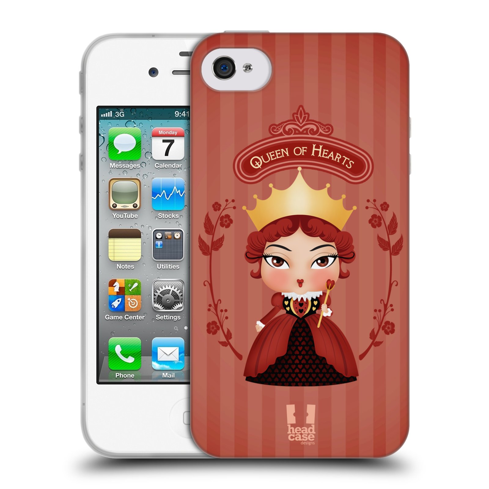 HEAD CASE silikonový obal na mobil Apple Iphone 4/4S vzor Alenka v říši divů královna