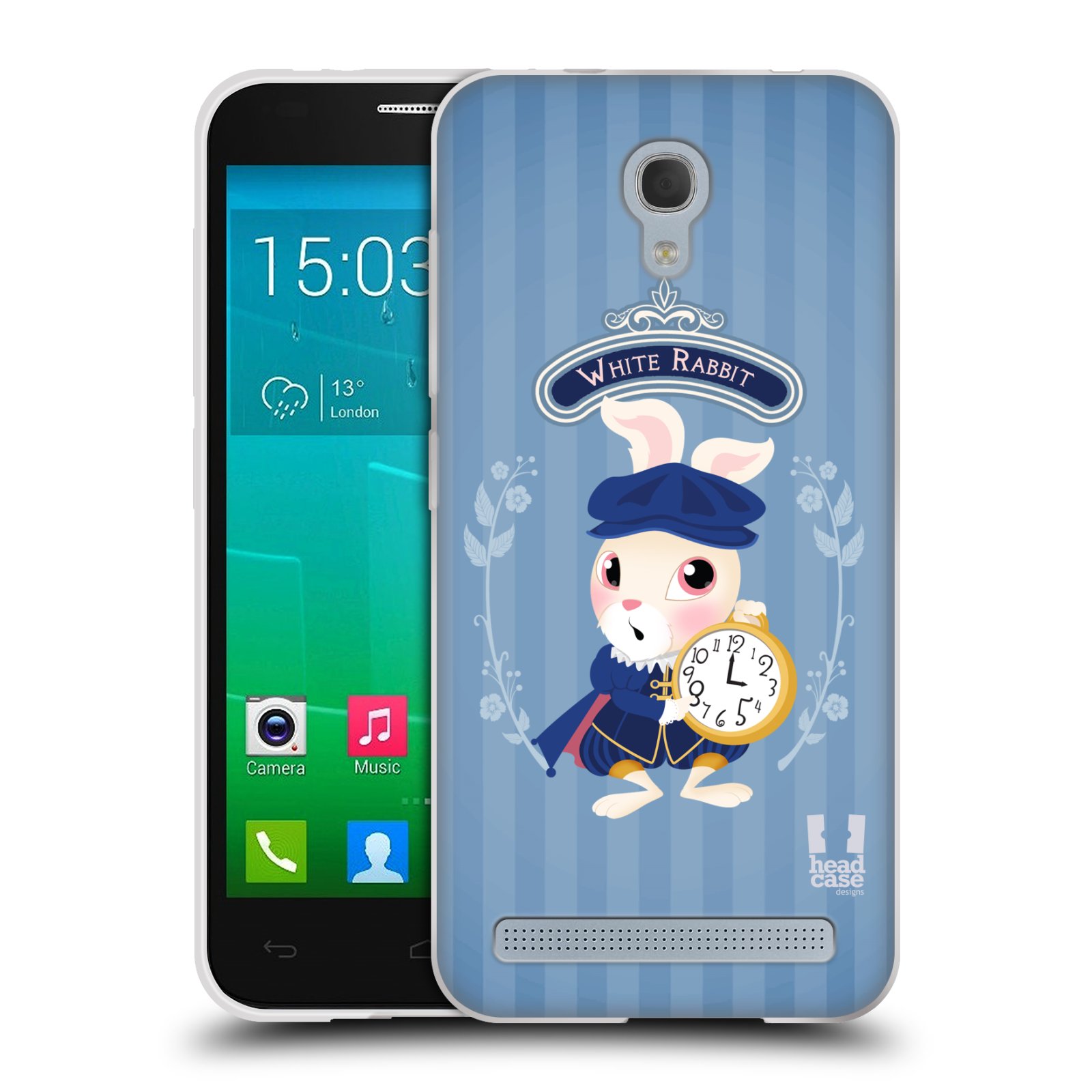 HEAD CASE silikonový obal na mobil Alcatel Idol 2 MINI S 6036Y vzor Alenka v říši divů králíček