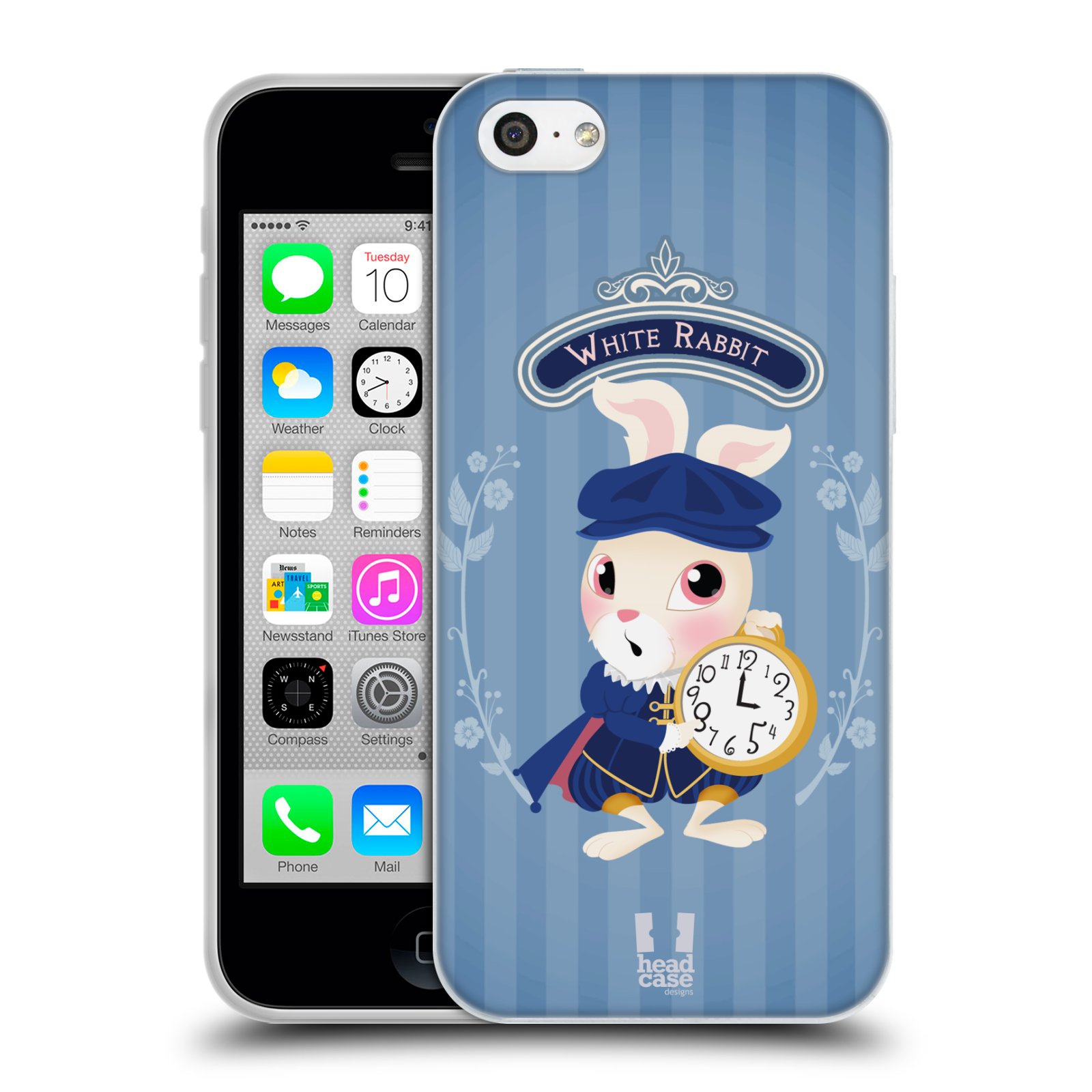 HEAD CASE silikonový obal na mobil Apple Iphone 5C vzor Alenka v říši divů králíček
