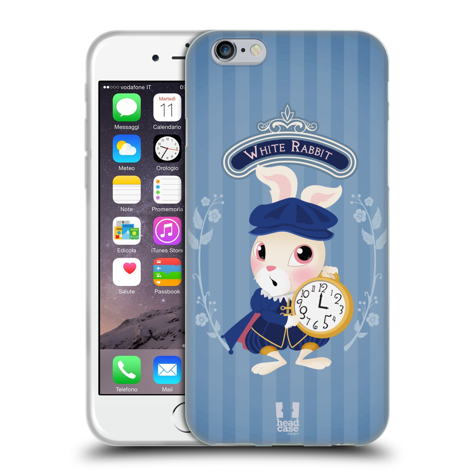 HEAD CASE silikonový obal na mobil Apple Iphone 6/6S vzor Alenka v říši divů králíček