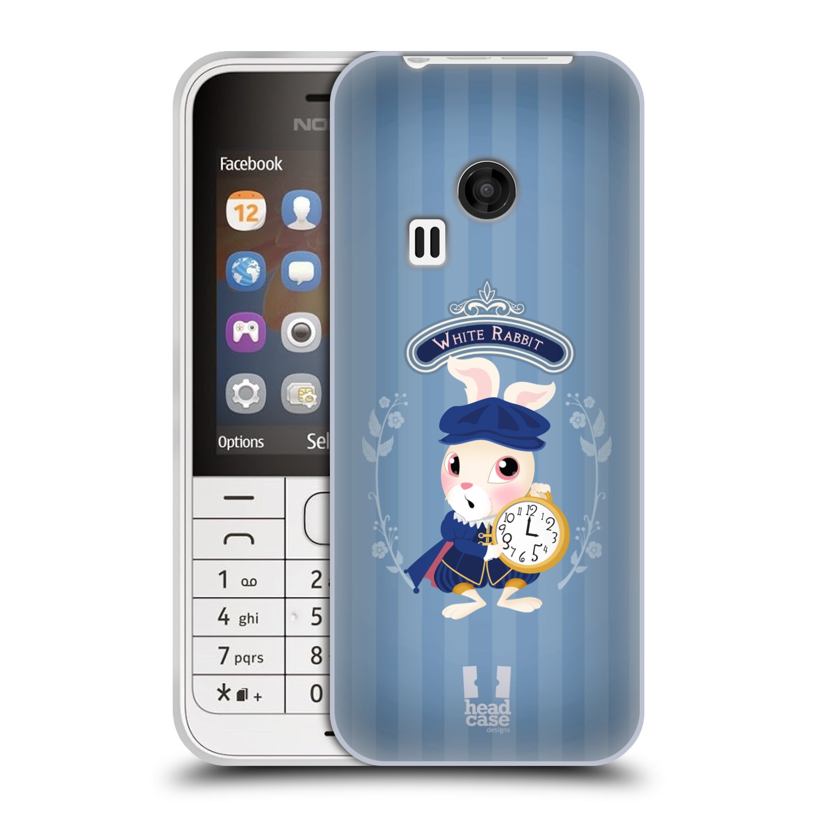 HEAD CASE silikonový obal na mobil NOKIA 220 / NOKIA 220 DUAL SIM vzor Alenka v říši divů králíček