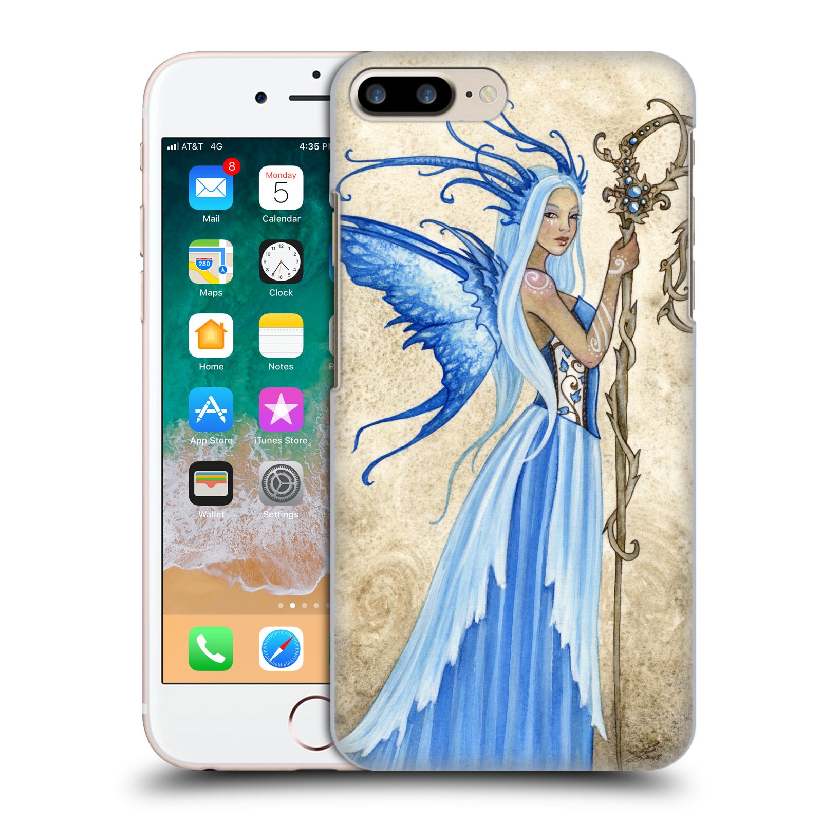 Zadní obal pro mobil Apple Iphone 7+ /  8+ - HEAD CASE - Amy Brown - modrá bohyně