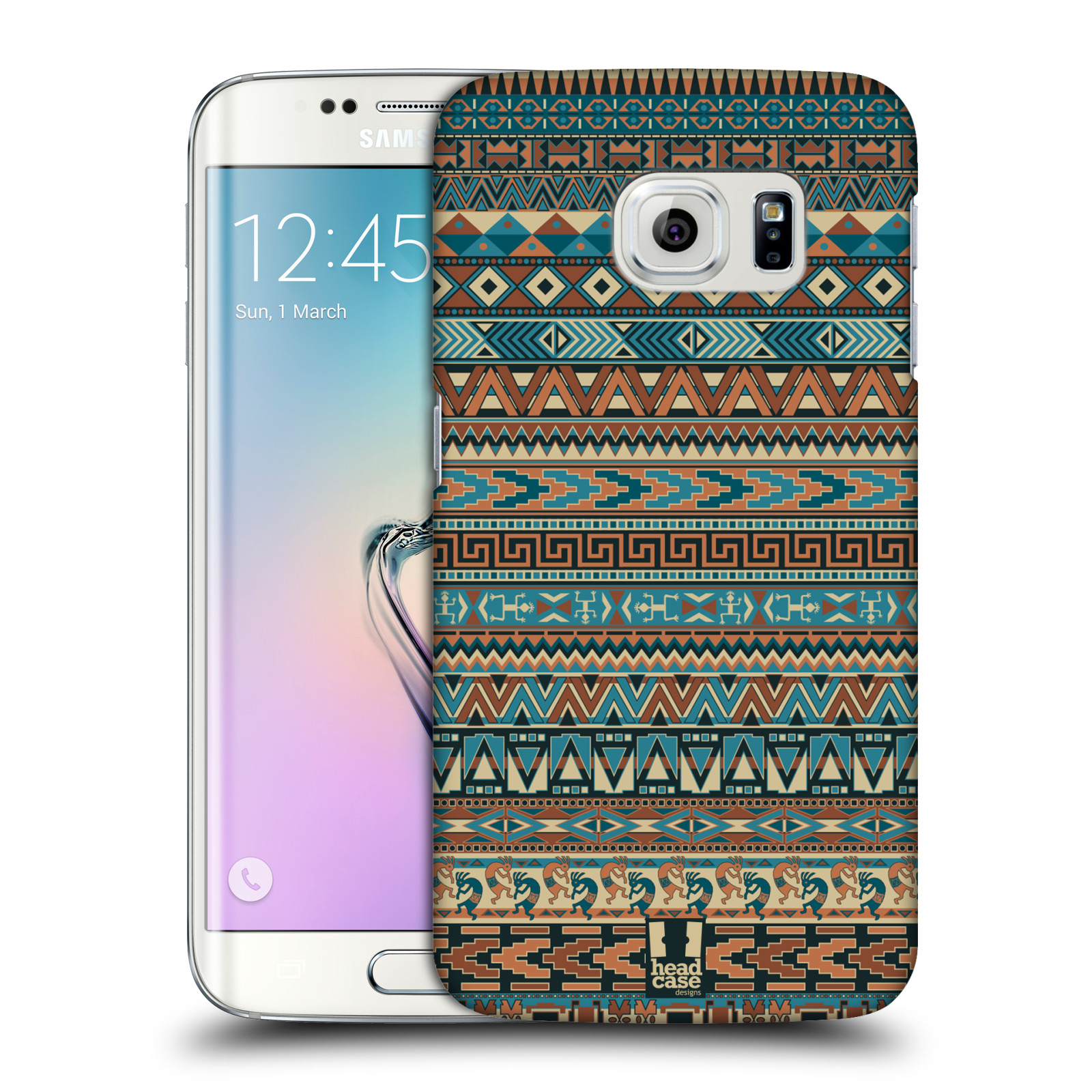 HEAD CASE plastový obal na mobil SAMSUNG Galaxy S6 EDGE (G9250, G925, G925F) vzor Indiánský vzor MODRÁ