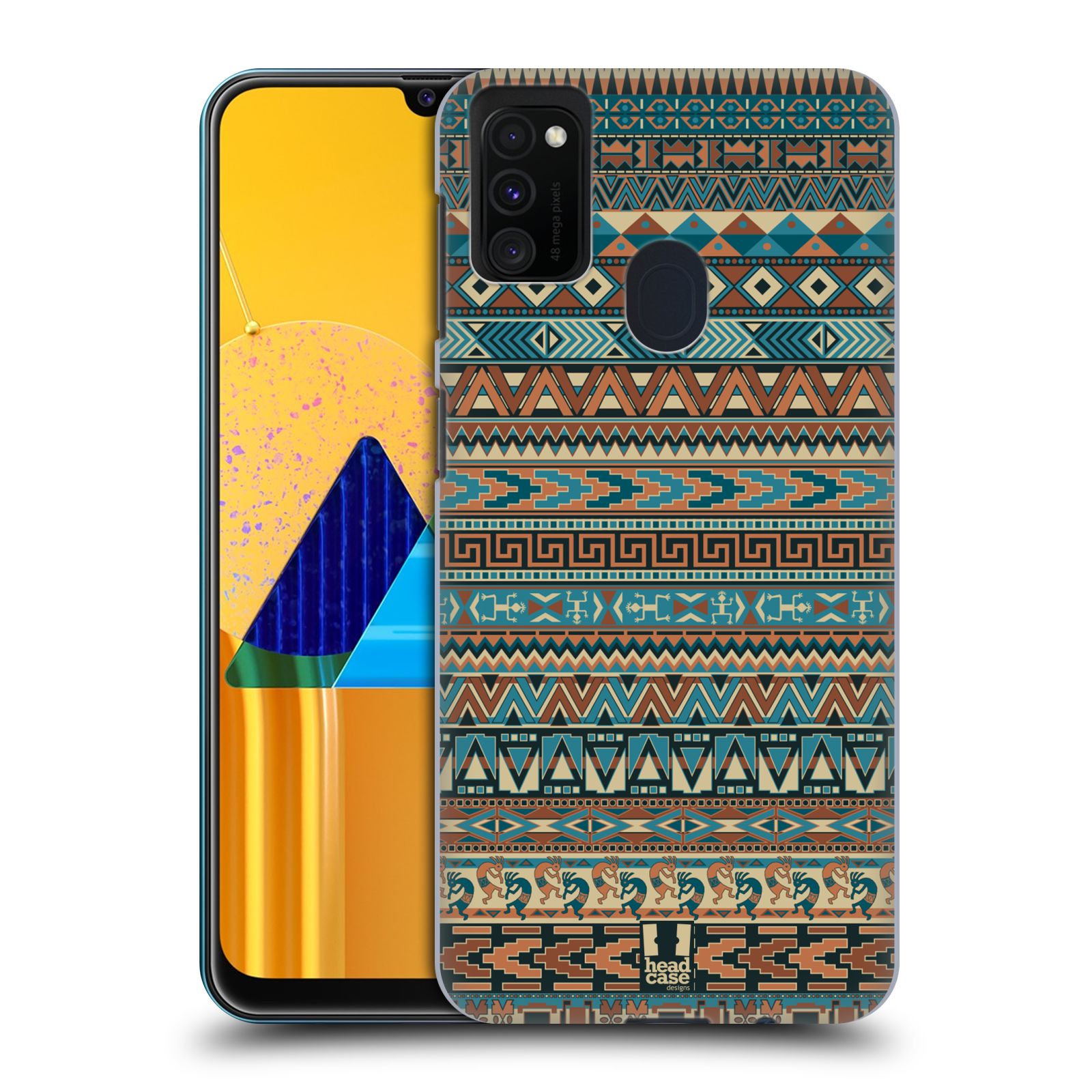 Zadní kryt na mobil Samsung Galaxy M21 vzor Indiánský vzor MODRÁ