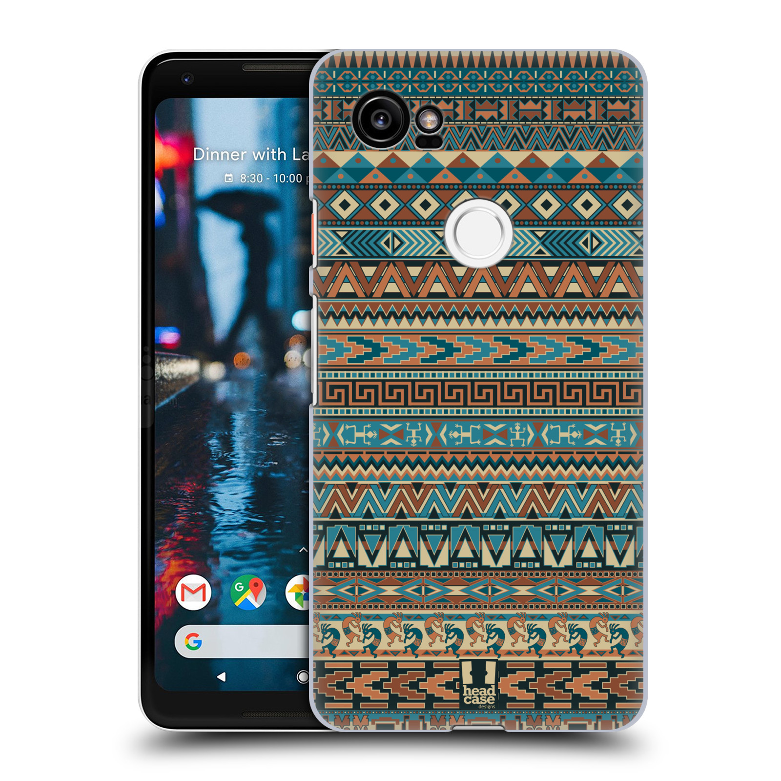 HEAD CASE plastový obal na mobil Google Pixel 2 XL vzor Indiánský vzor MODRÁ