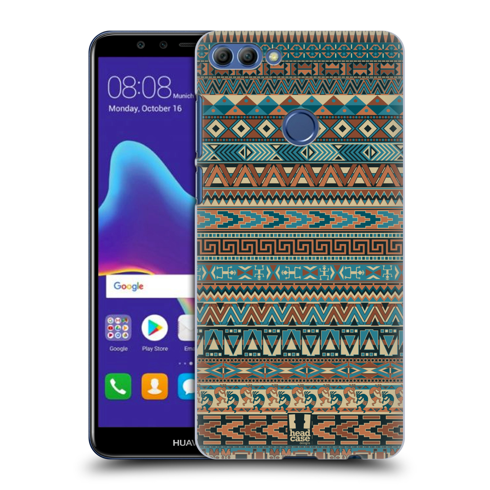 HEAD CASE plastový obal na mobil Huawei Y9 2018 vzor Indiánský vzor MODRÁ