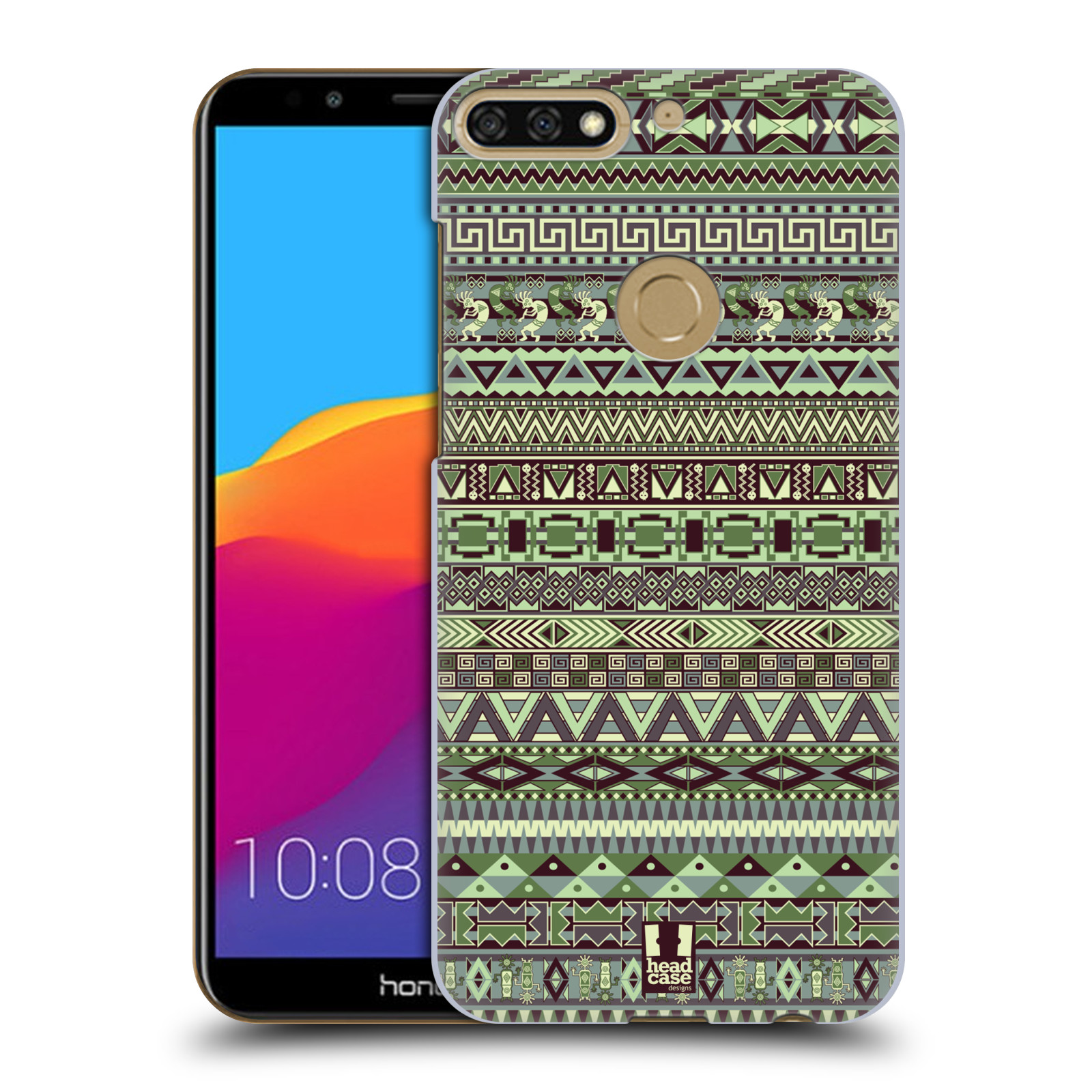 HEAD CASE plastový obal na mobil Honor 7c vzor Indiánský vzor ZELENÁ