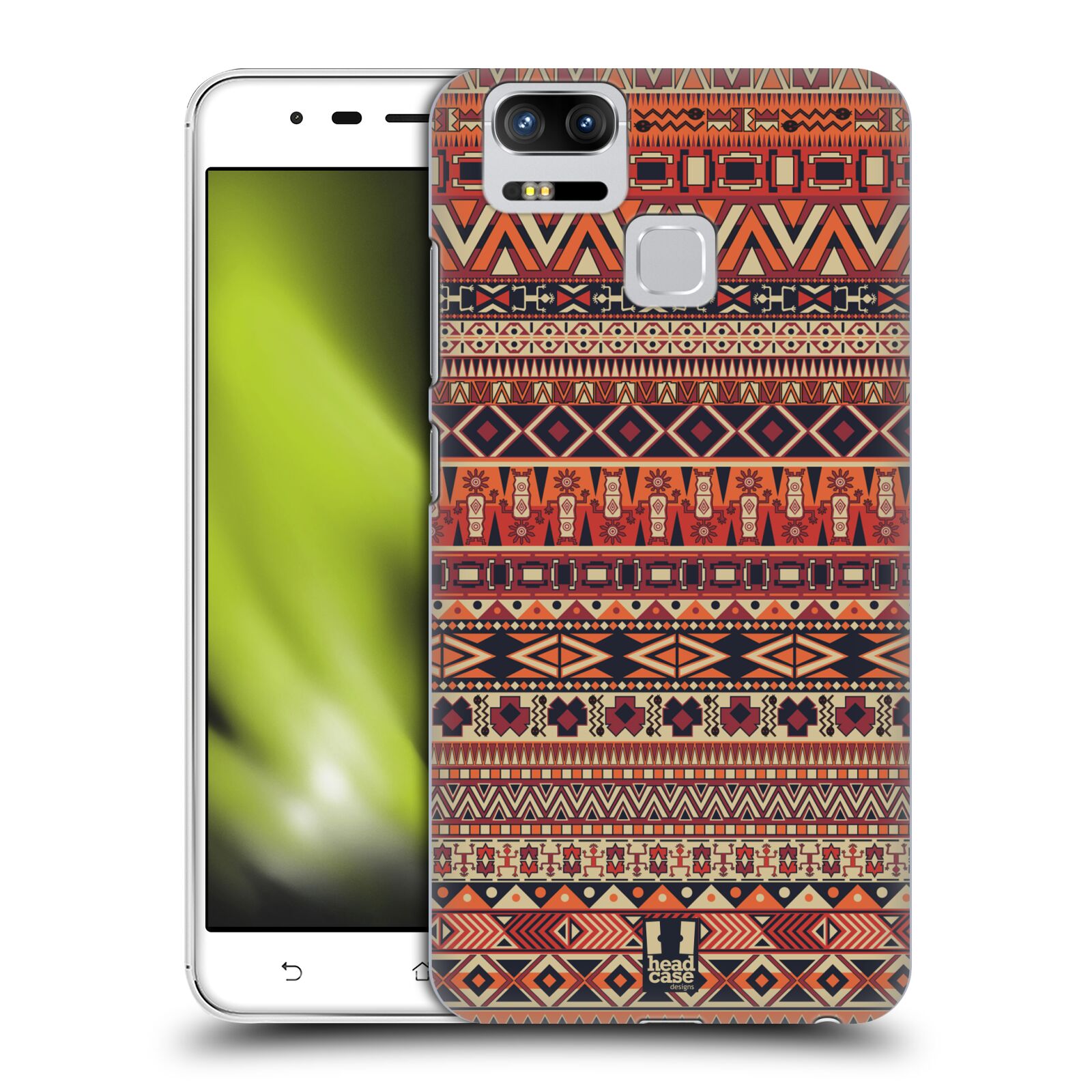 HEAD CASE plastový obal na mobil Asus Zenfone 3 Zoom ZE553KL vzor Indiánský vzor ČERVENÁ