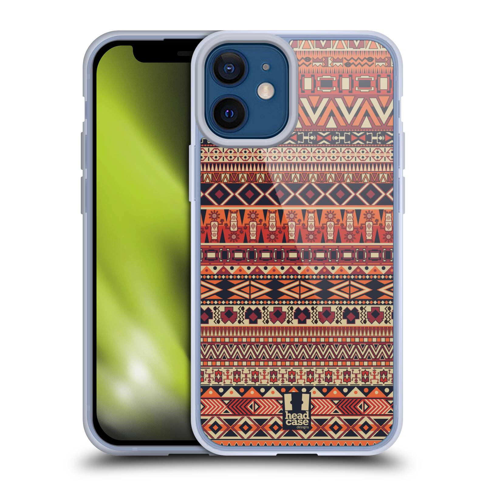 Plastový obal na mobil Apple Iphone 12 MINI vzor Indiánský vzor ČERVENÁ