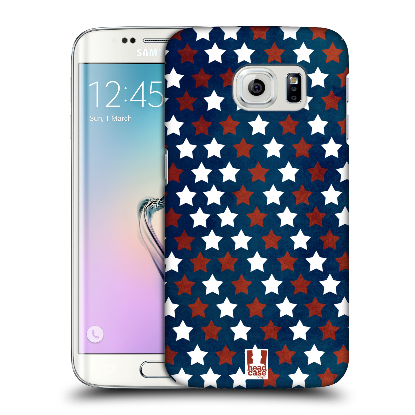 HEAD CASE plastový obal na mobil SAMSUNG Galaxy S6 EDGE (G9250, G925, G925F) vzor USA VLAJKA HVĚZDY V MODRÉM