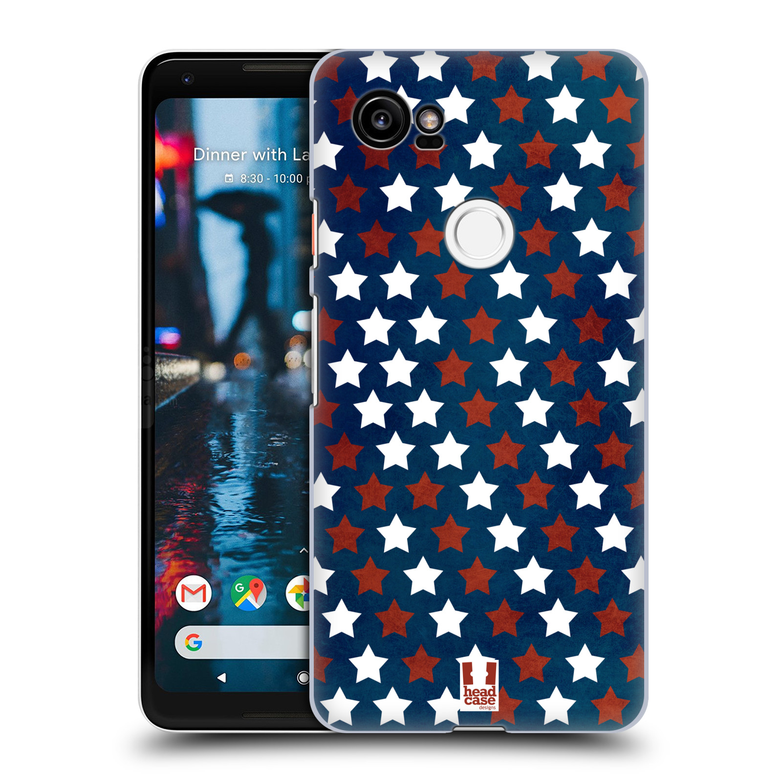 HEAD CASE plastový obal na mobil Google Pixel 2 XL vzor USA VLAJKA HVĚZDY V MODRÉM