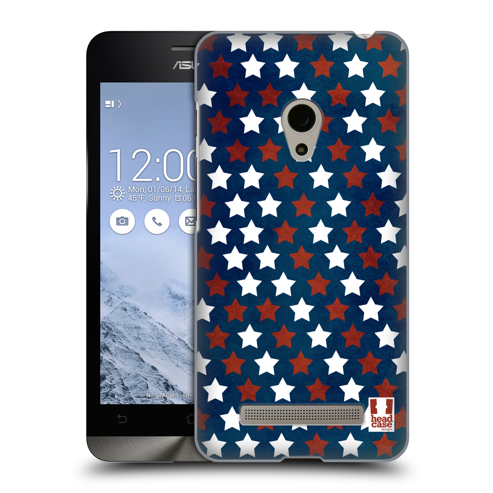 HEAD CASE plastový obal na mobil Asus Zenfone 5 vzor USA VLAJKA HVĚZDY V MODRÉM