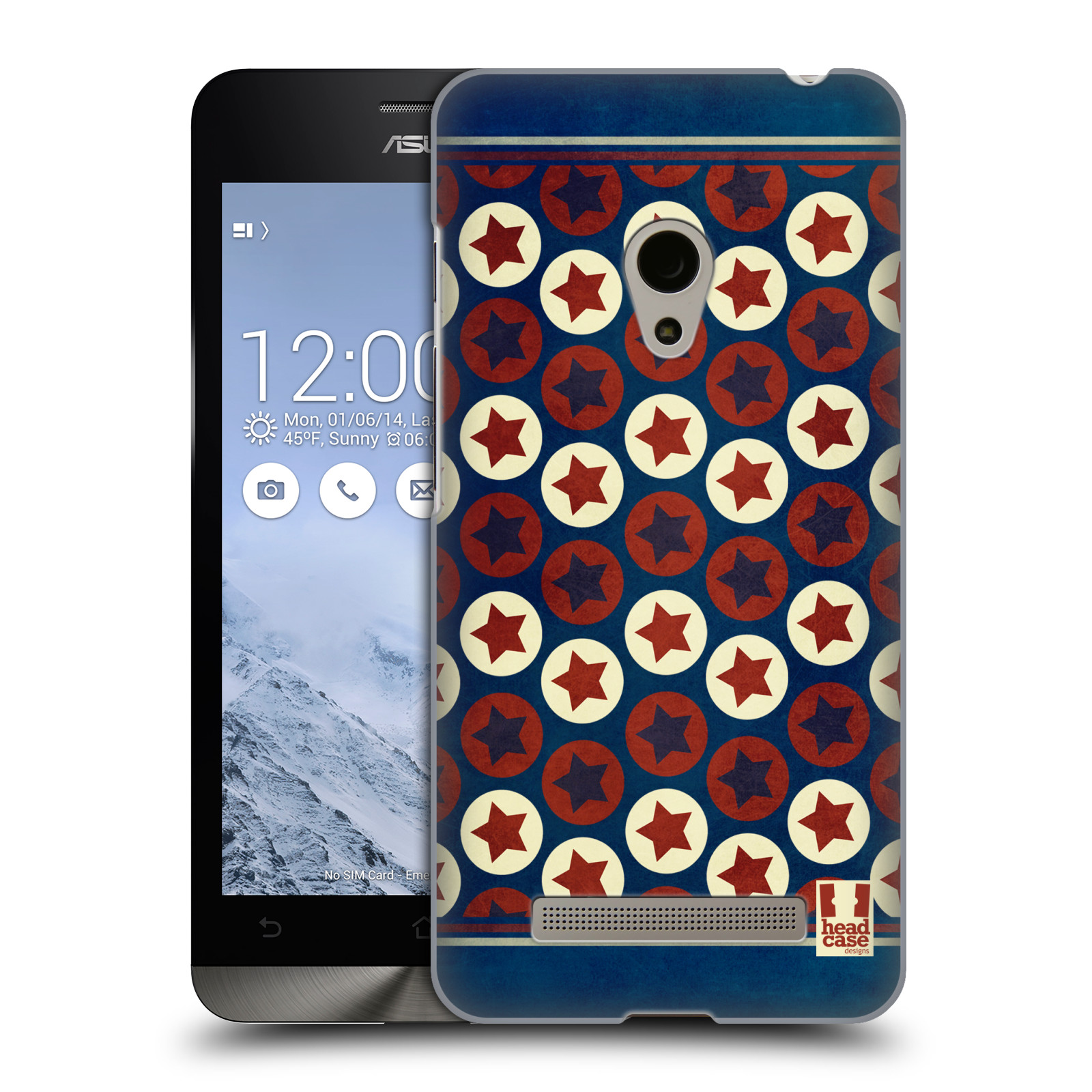 HEAD CASE plastový obal na mobil Asus Zenfone 5 vzor USA VLAJKA KRUHY A HVĚZDY