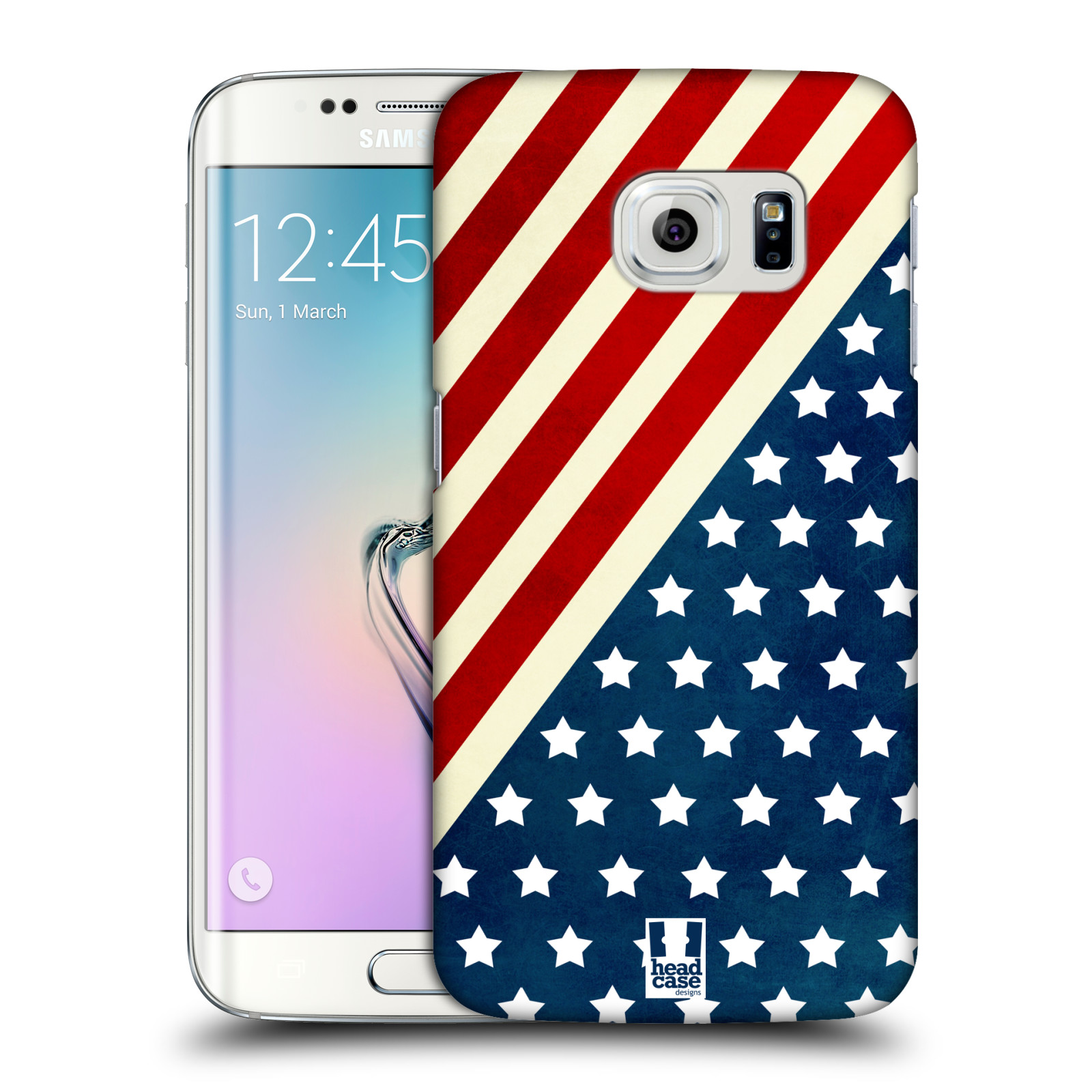 HEAD CASE plastový obal na mobil SAMSUNG Galaxy S6 EDGE (G9250, G925, G925F) vzor USA VLAJKA DIAGONÁLA