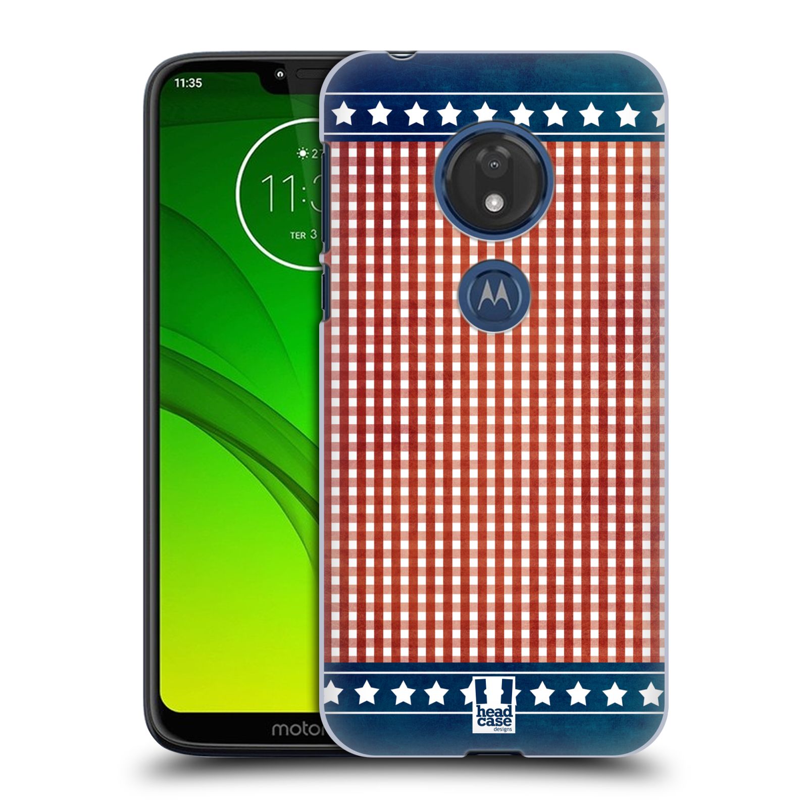 Pouzdro na mobil Motorola Moto G7 Play vzor USA VLAJKA ODĚV