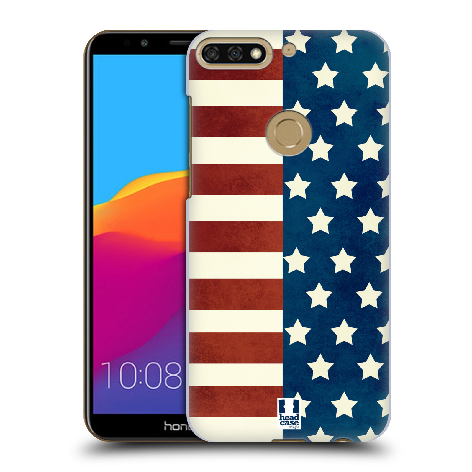 HEAD CASE plastový obal na mobil Honor 7c vzor USA VLAJKA HVĚZDY A PRUHY