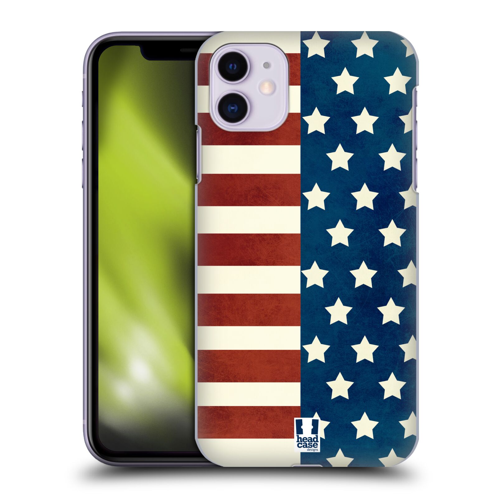 Pouzdro na mobil Apple Iphone 11 - HEAD CASE - vzor USA VLAJKA HVĚZDY A PRUHY