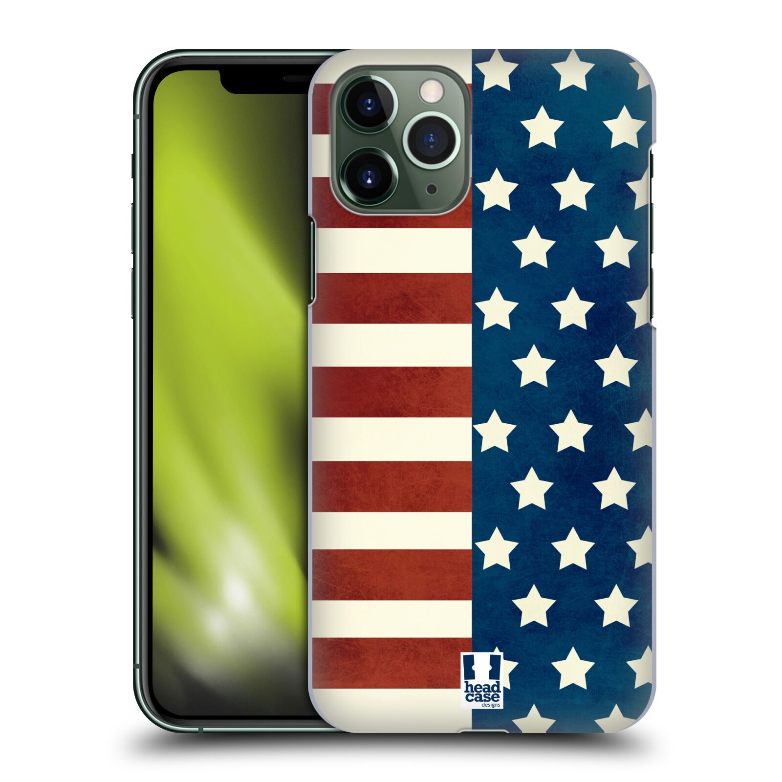 Pouzdro na mobil Apple Iphone 11 PRO - HEAD CASE - vzor USA VLAJKA HVĚZDY A PRUHY