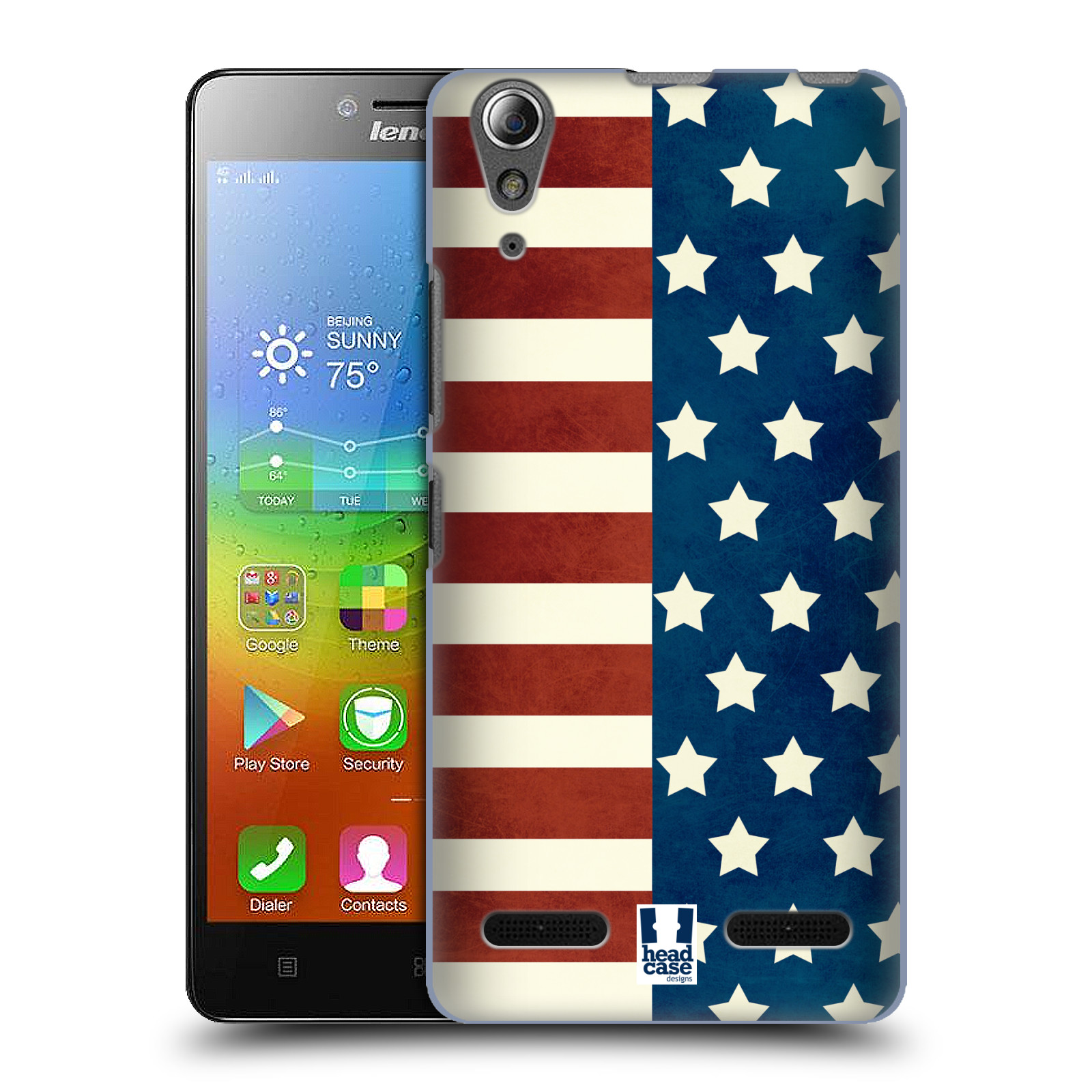HEAD CASE pevný plastový obal na mobil LENOVO A6000 / A6000 PLUS vzor USA VLAJKA HVĚZDY A PRUHY