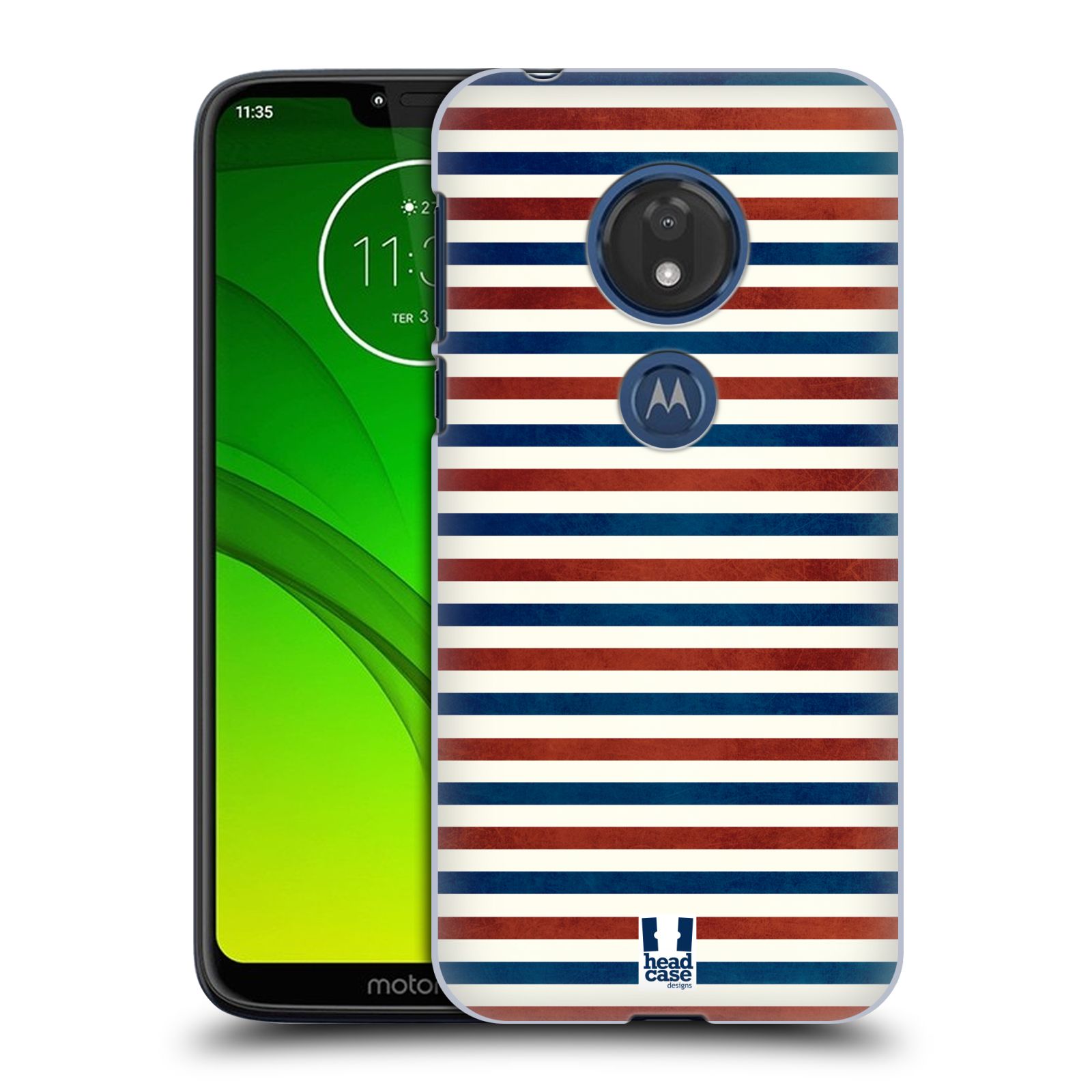 Pouzdro na mobil Motorola Moto G7 Play vzor USA VLAJKA ČERVENÉ A MODRÉ PROUŽKY