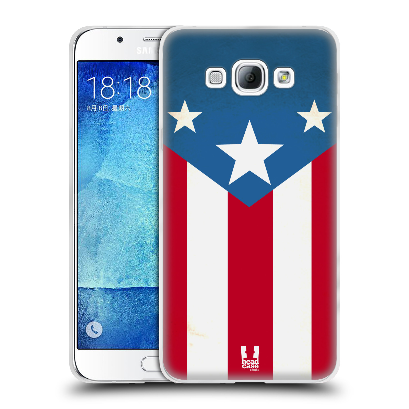 HEAD CASE silikonový obal na mobil Samsung Galaxy A8 vzor Americká pýcha VLAJKA