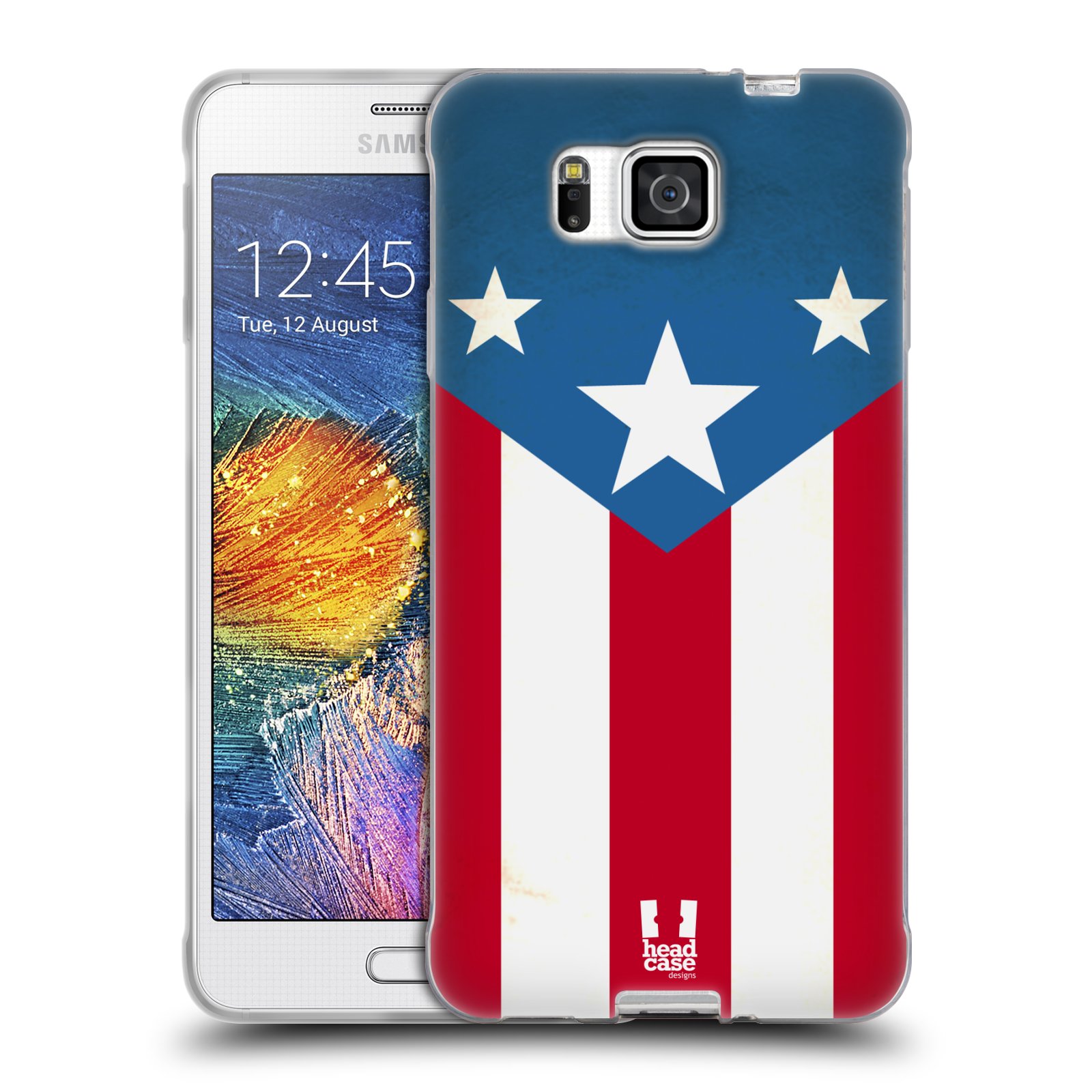 HEAD CASE silikonový obal na mobil Samsung Galaxy ALPHA vzor Americká pýcha VLAJKA