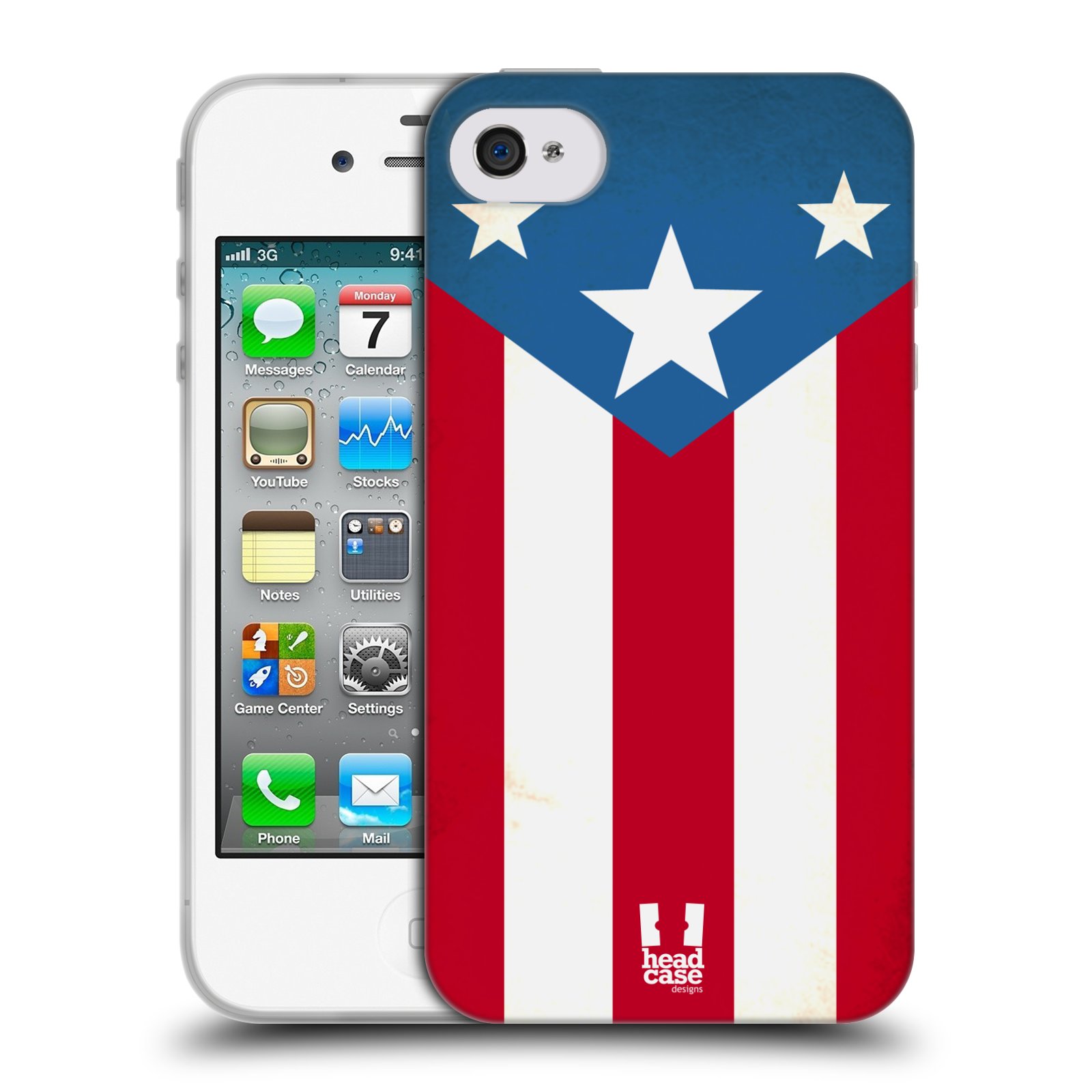 HEAD CASE silikonový obal na mobil Apple Iphone 4/4S vzor Americká pýcha VLAJKA
