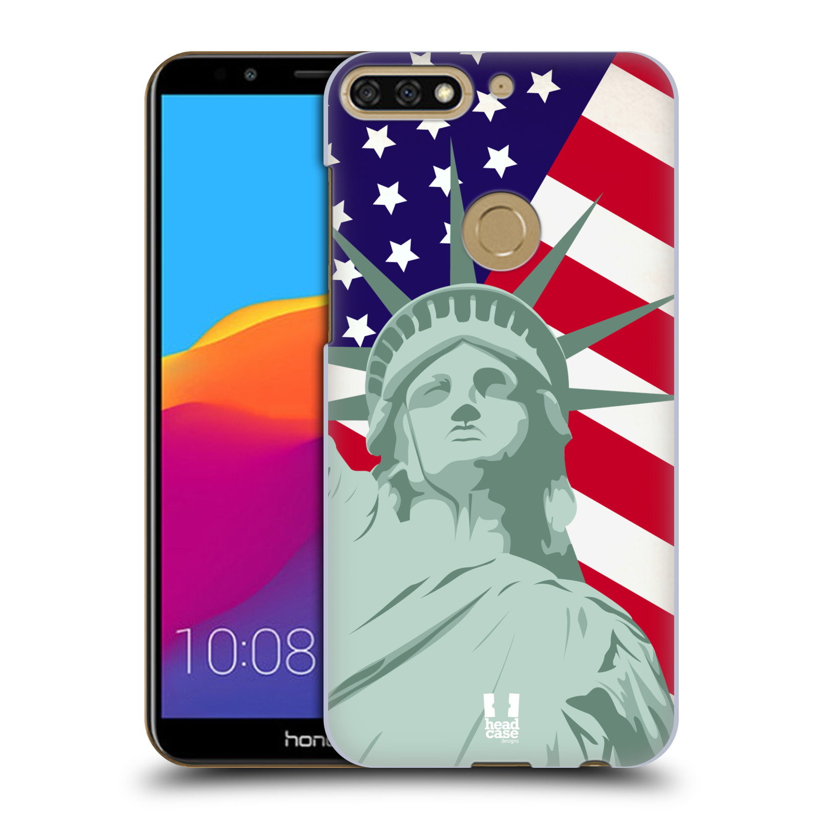 HEAD CASE plastový obal na mobil Honor 7c vzor Americká pýcha SOCHA SVOBODY