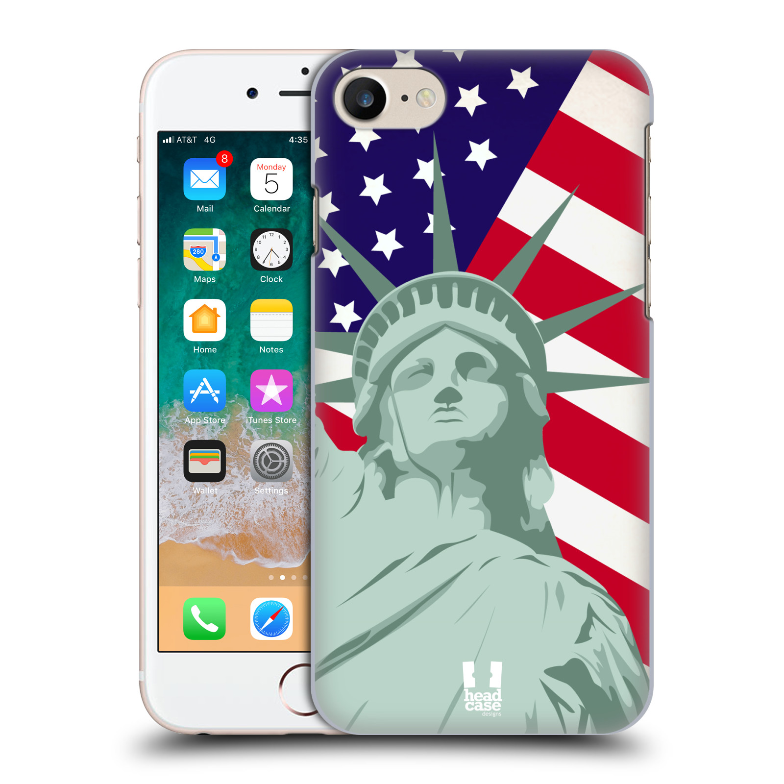 HEAD CASE plastový obal na mobil Apple Iphone 7 vzor Americká pýcha SOCHA SVOBODY