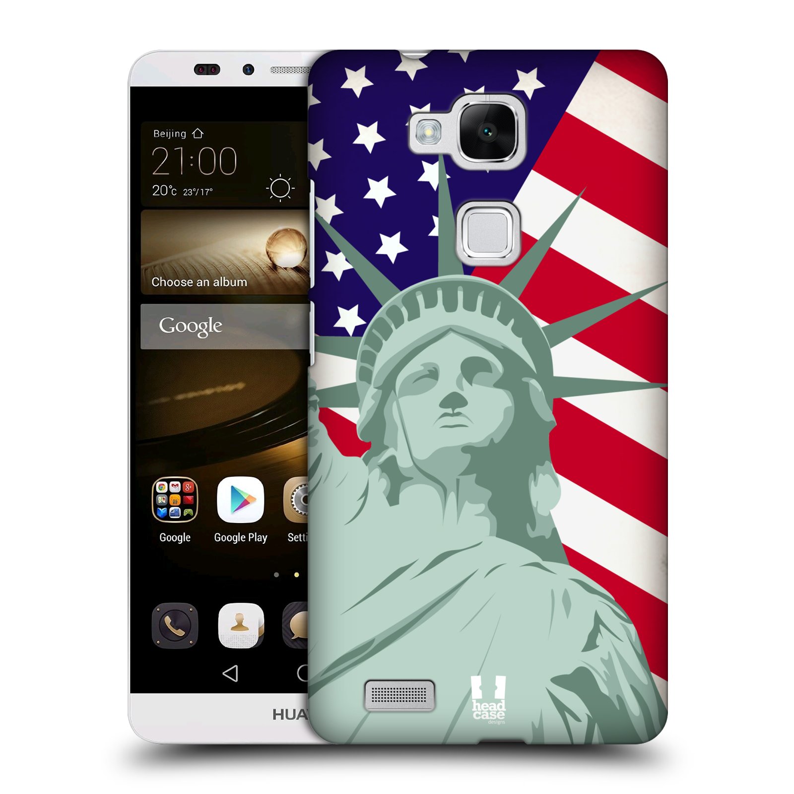 HEAD CASE plastový obal na mobil Huawei Mate 7 vzor Americká pýcha SOCHA SVOBODY