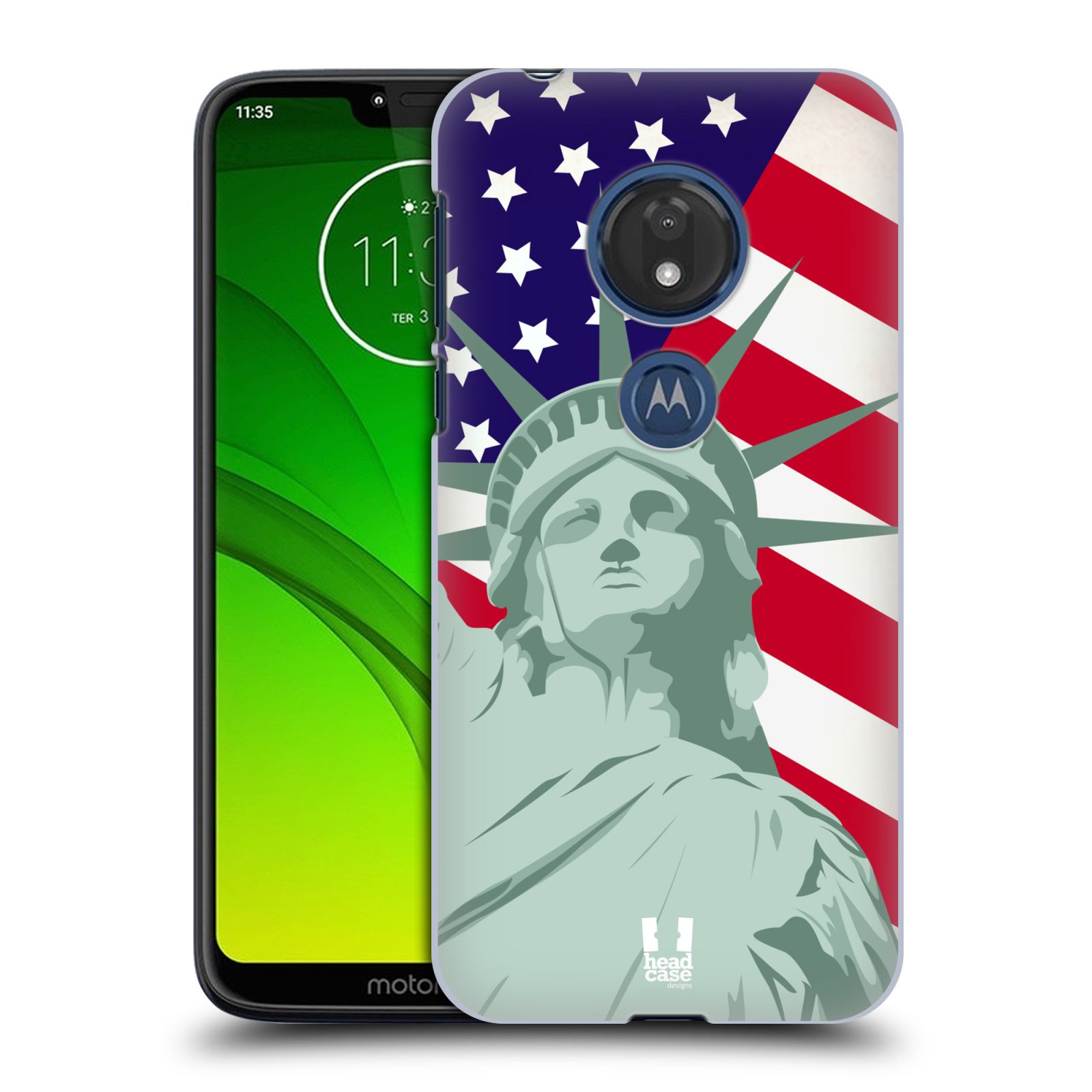Pouzdro na mobil Motorola Moto G7 Play vzor Americká pýcha SOCHA SVOBODY