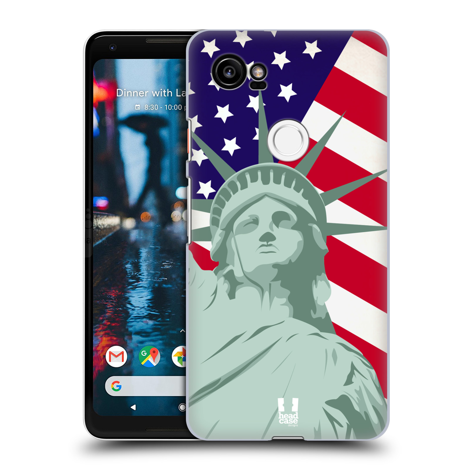 HEAD CASE plastový obal na mobil Google Pixel 2 XL vzor Americká pýcha SOCHA SVOBODY