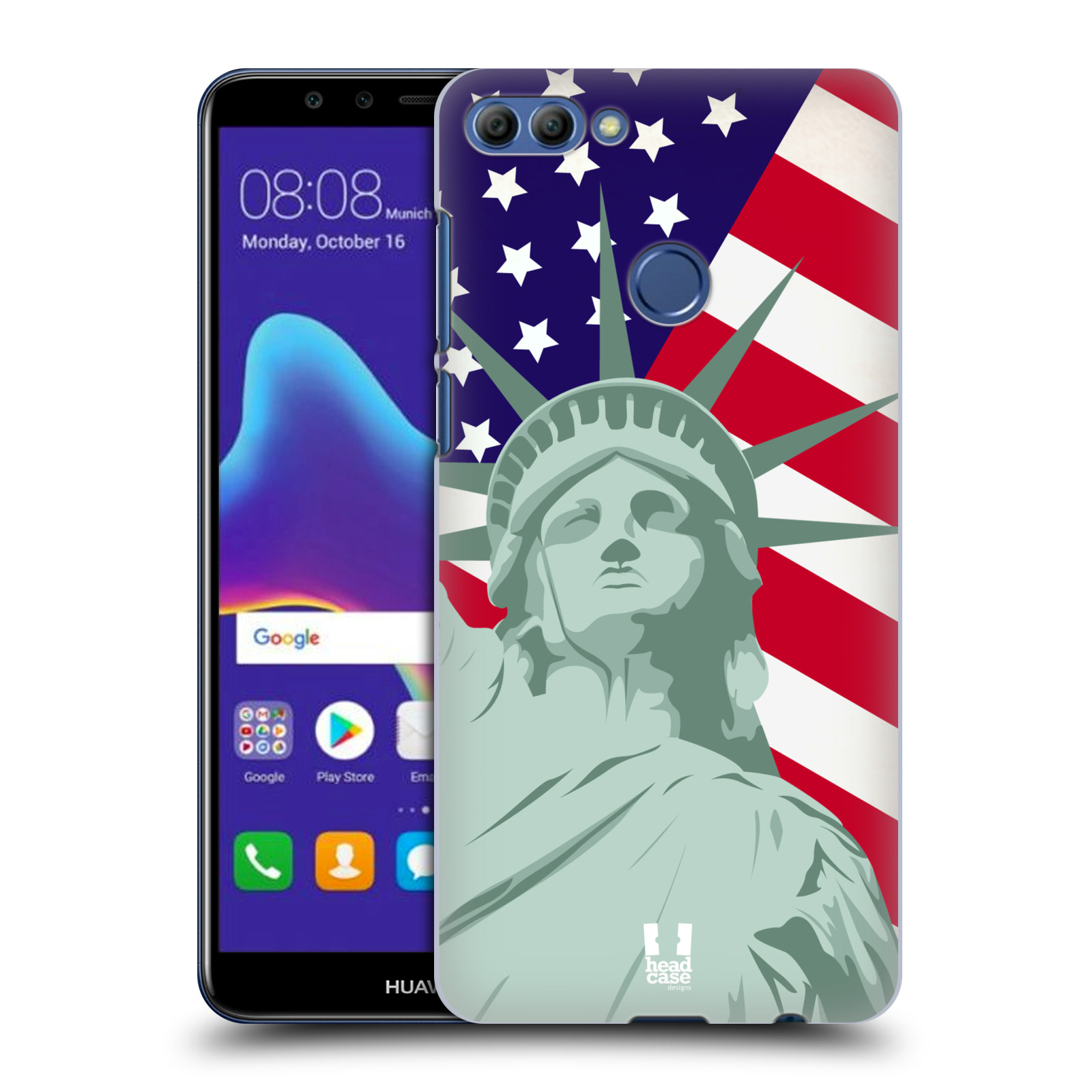 HEAD CASE plastový obal na mobil Huawei Y9 2018 vzor Americká pýcha SOCHA SVOBODY