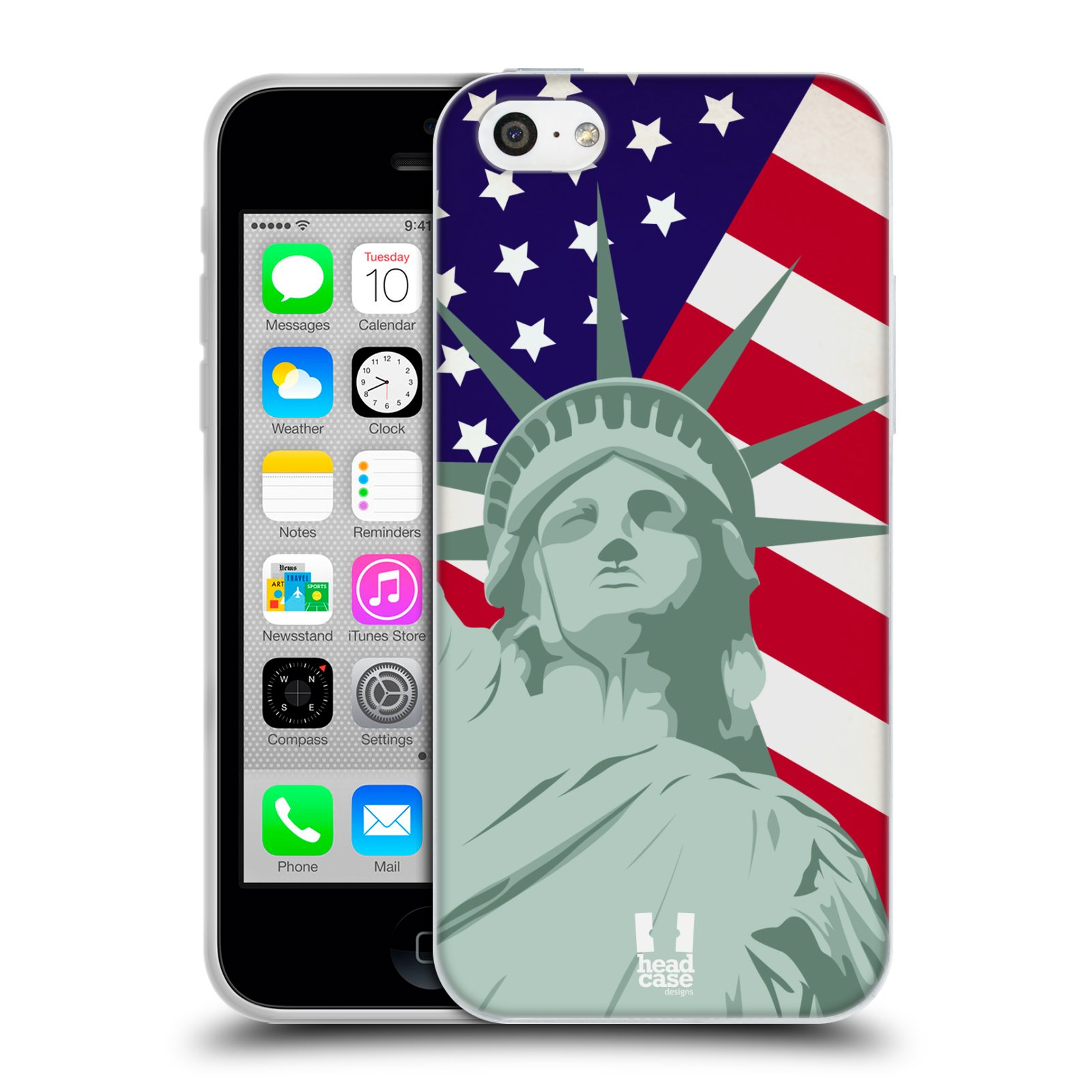 HEAD CASE silikonový obal na mobil Apple Iphone 5C vzor Americká pýcha SOCHA SVOBODY