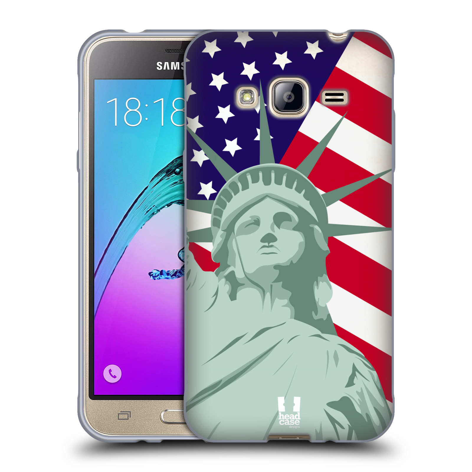 HEAD CASE silikonový obal na mobil Samsung Galaxy J3, J3 2016 vzor Americká pýcha SOCHA SVOBODY